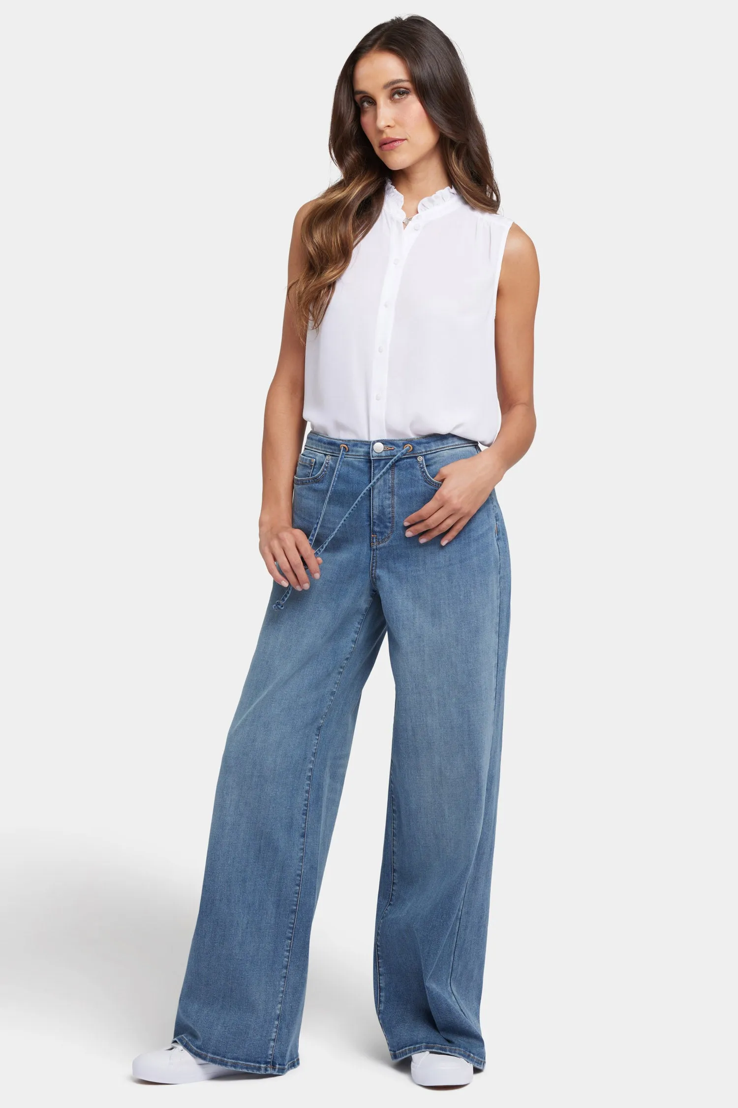 Cindi Relaxed Wide Leg Jeans - Majorca Bay