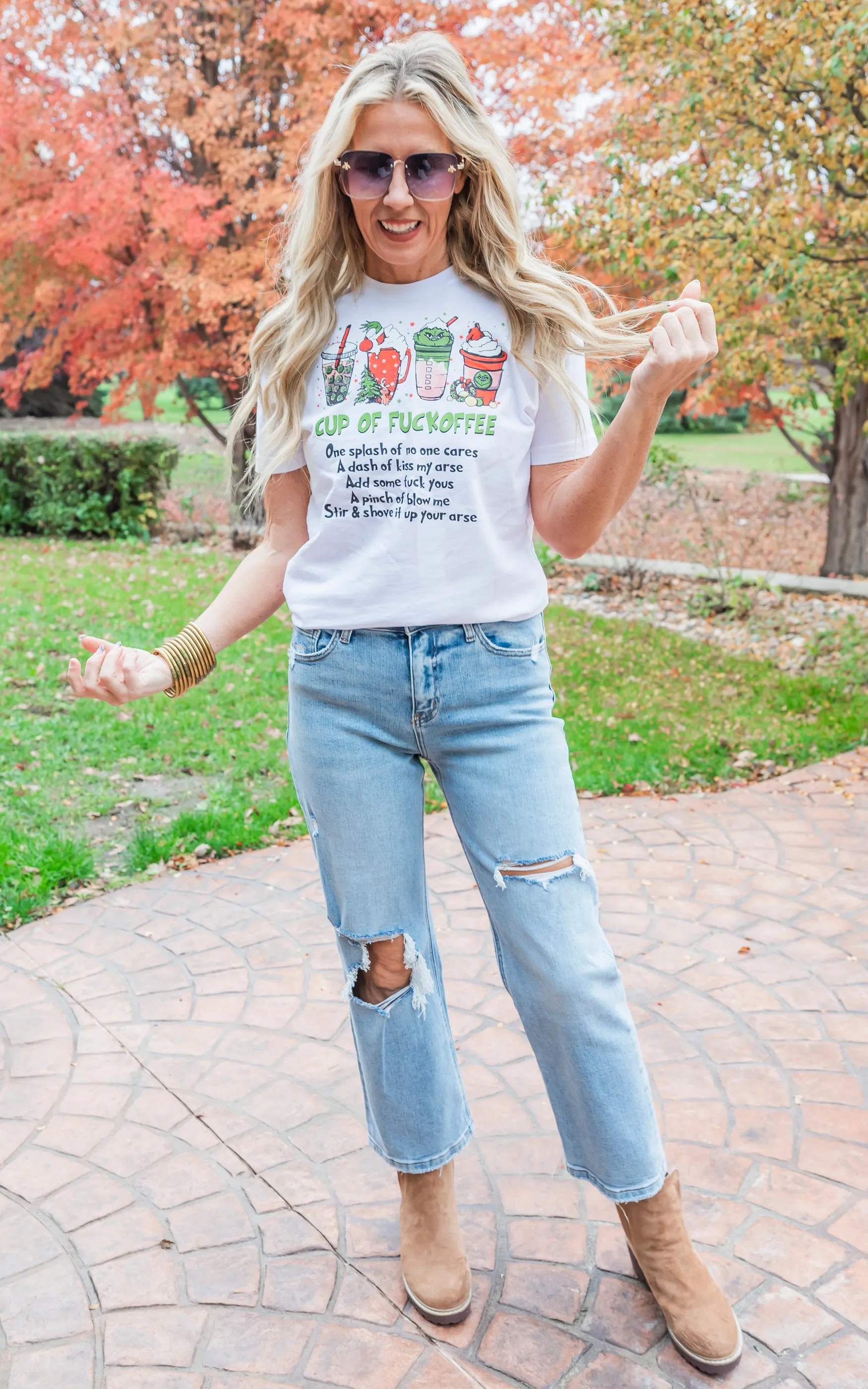 Cup of Grinch Cheer Graphic T-shirt* - Final Sale