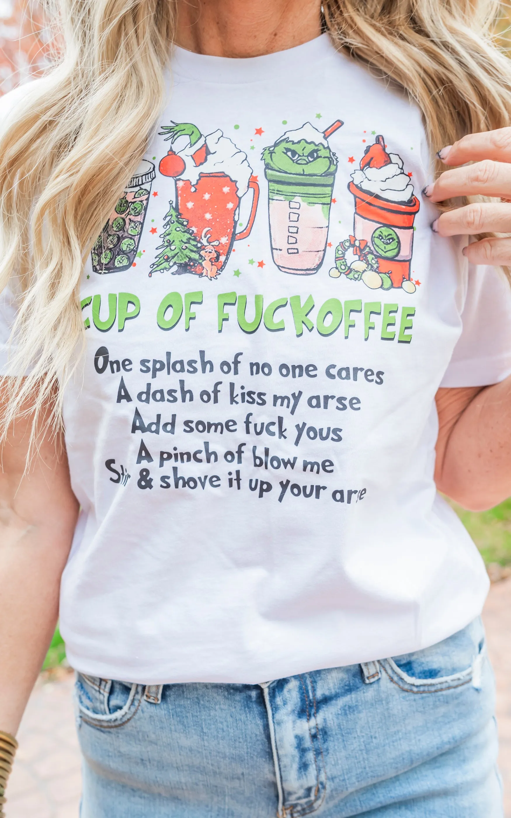 Cup of Grinch Cheer Graphic T-shirt* - Final Sale