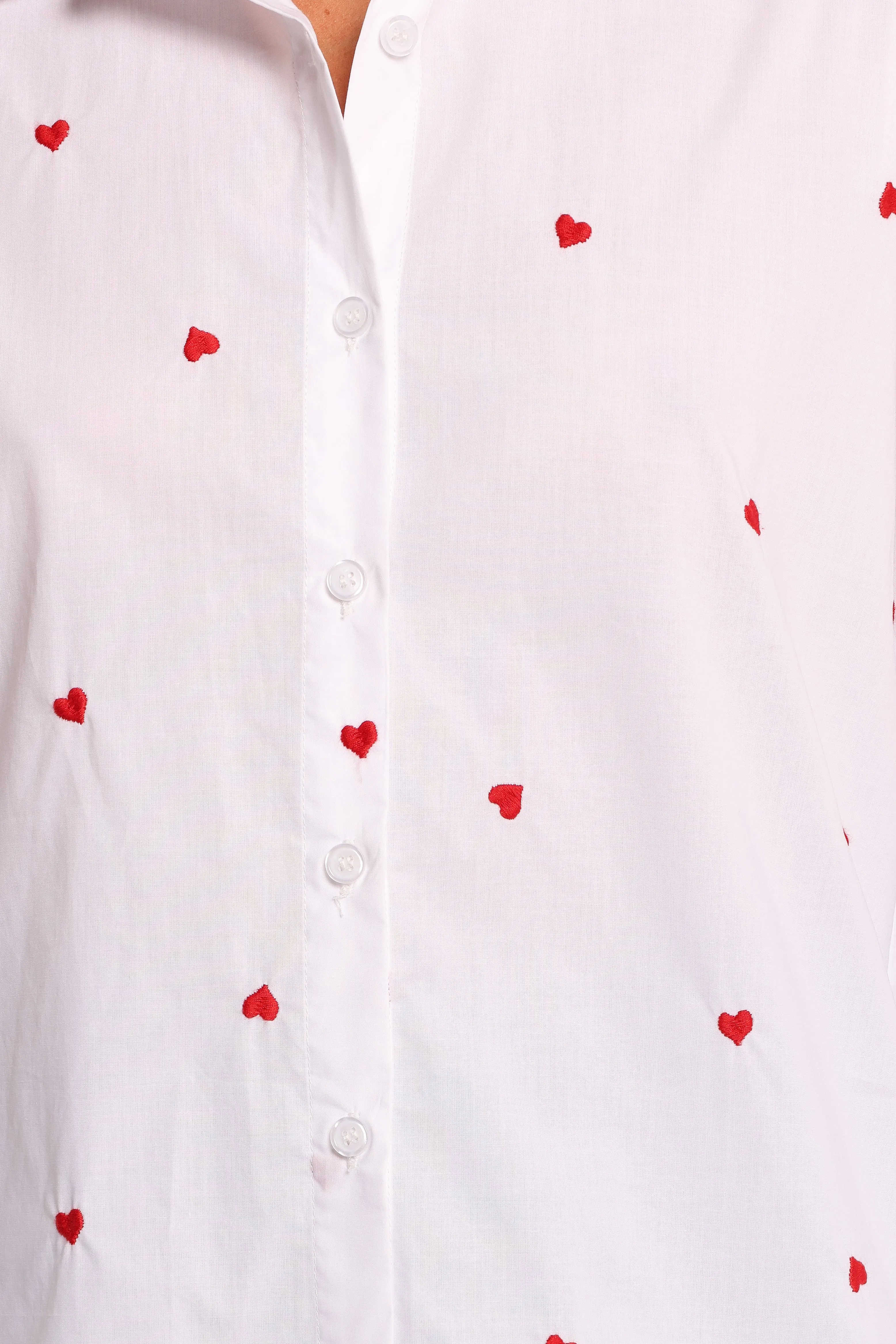 Cyra Heart Top - White Red