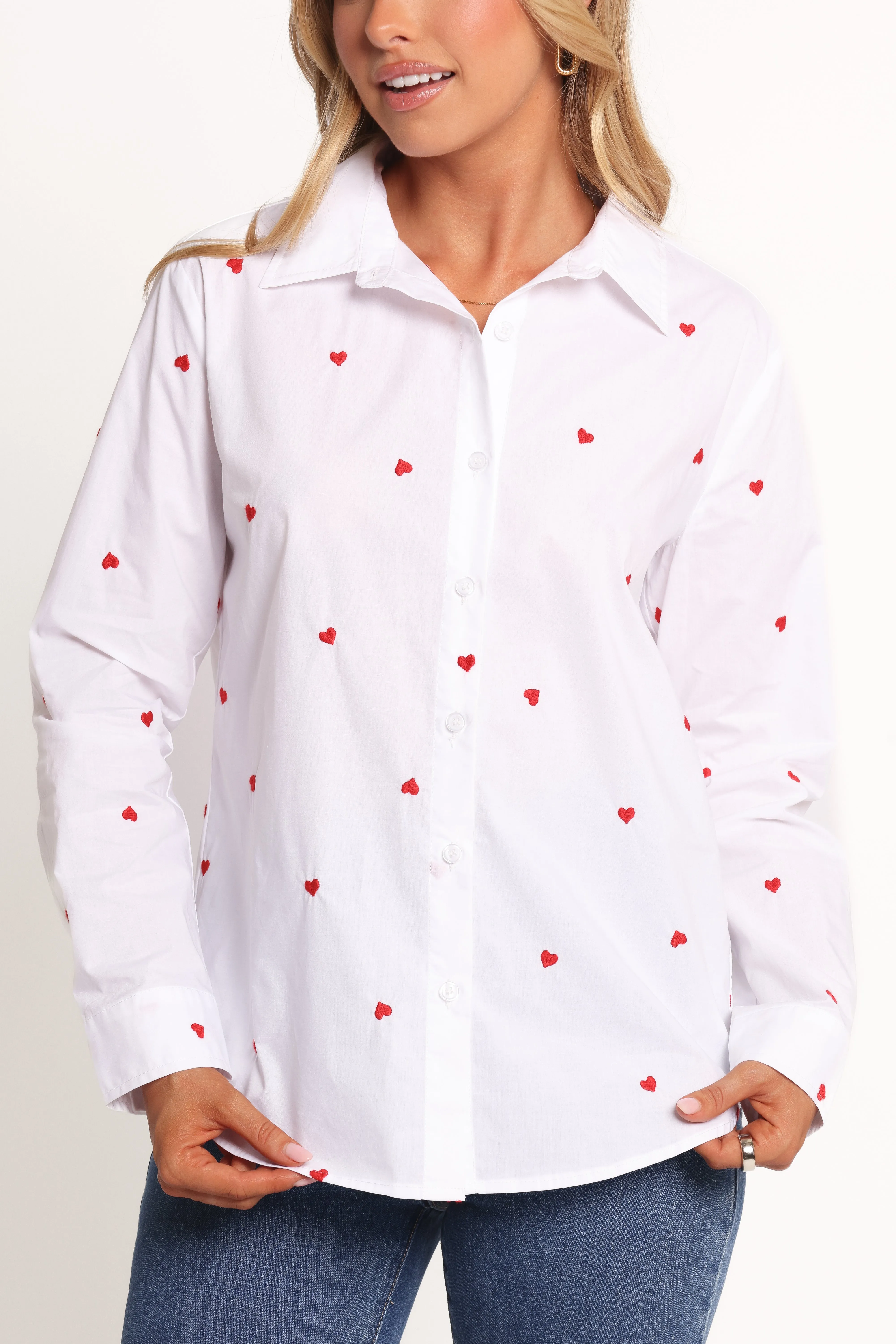 Cyra Heart Top - White Red