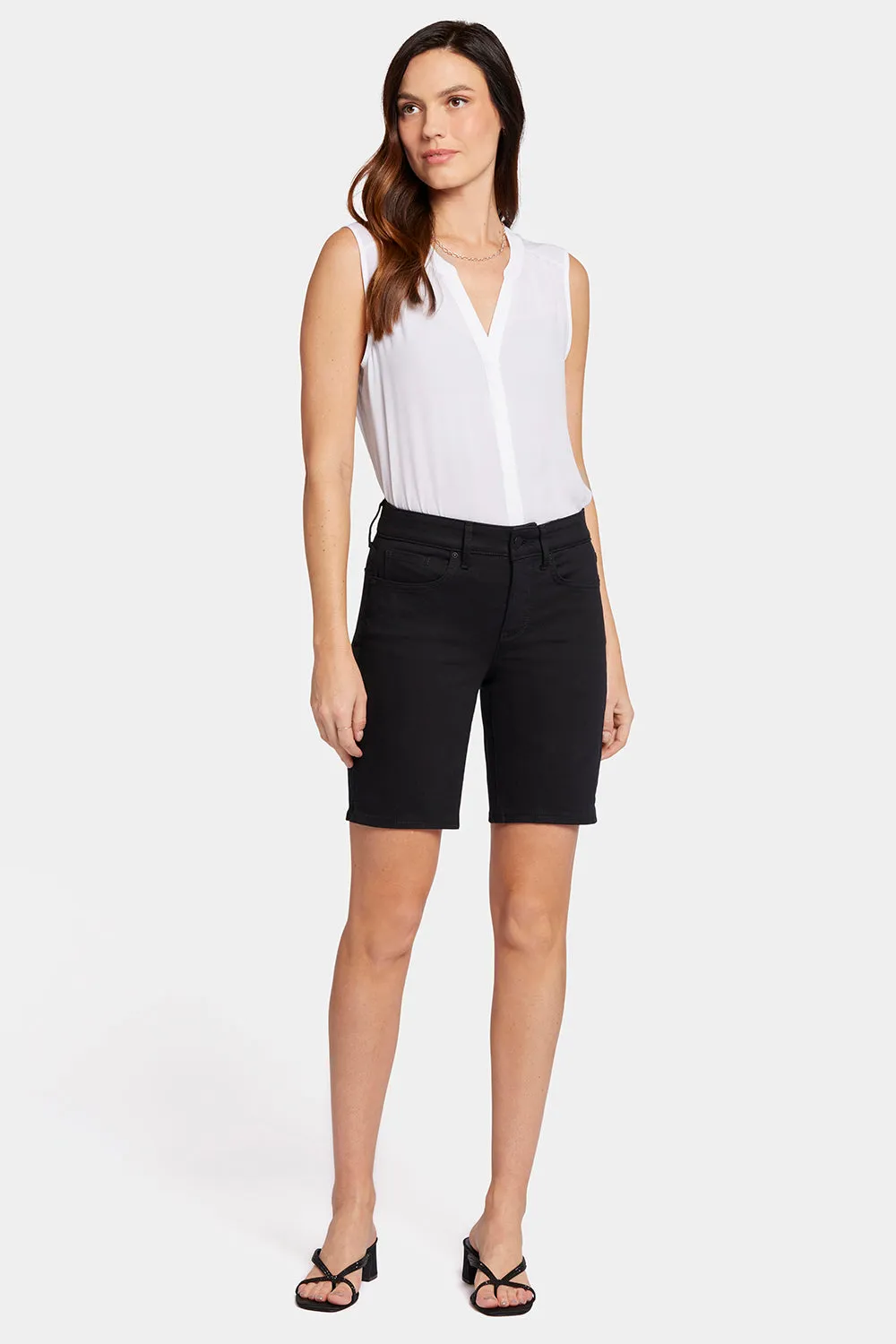 Ella Denim Shorts In Petite - Black