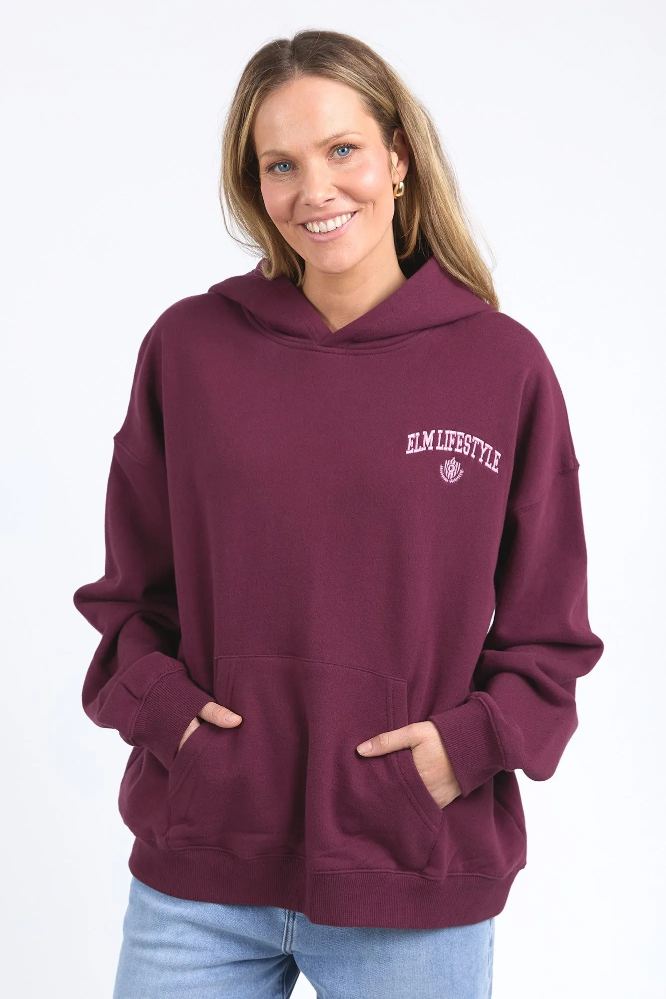 Elm College Hoodie Merlot