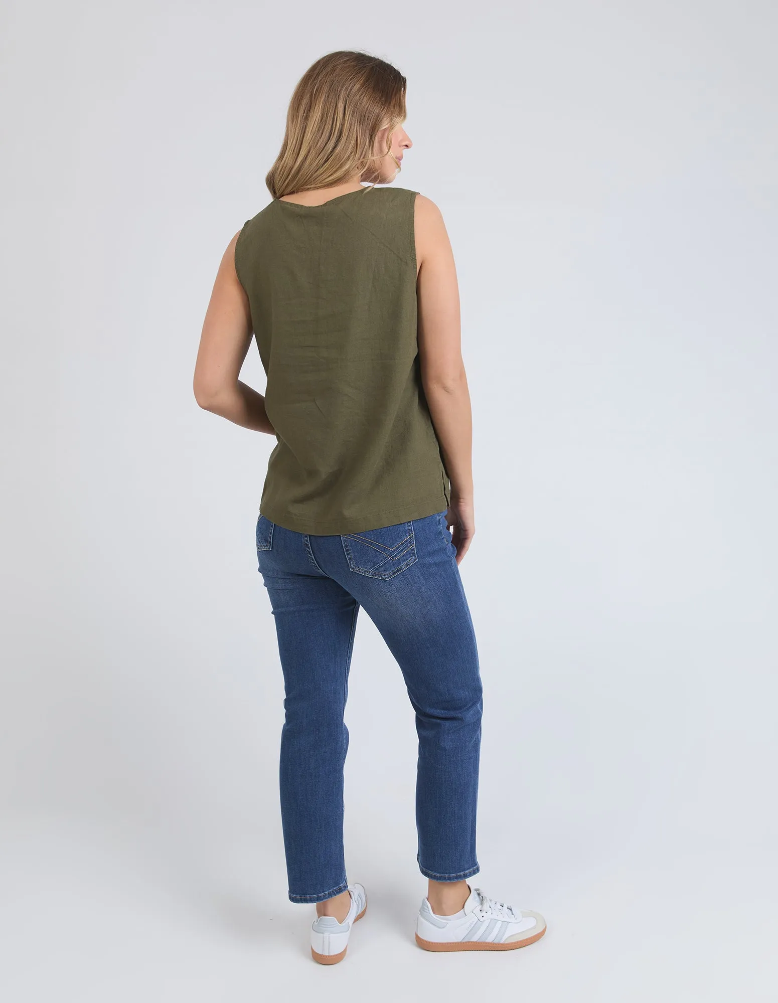 Elm Curtis Woven Tank Clover