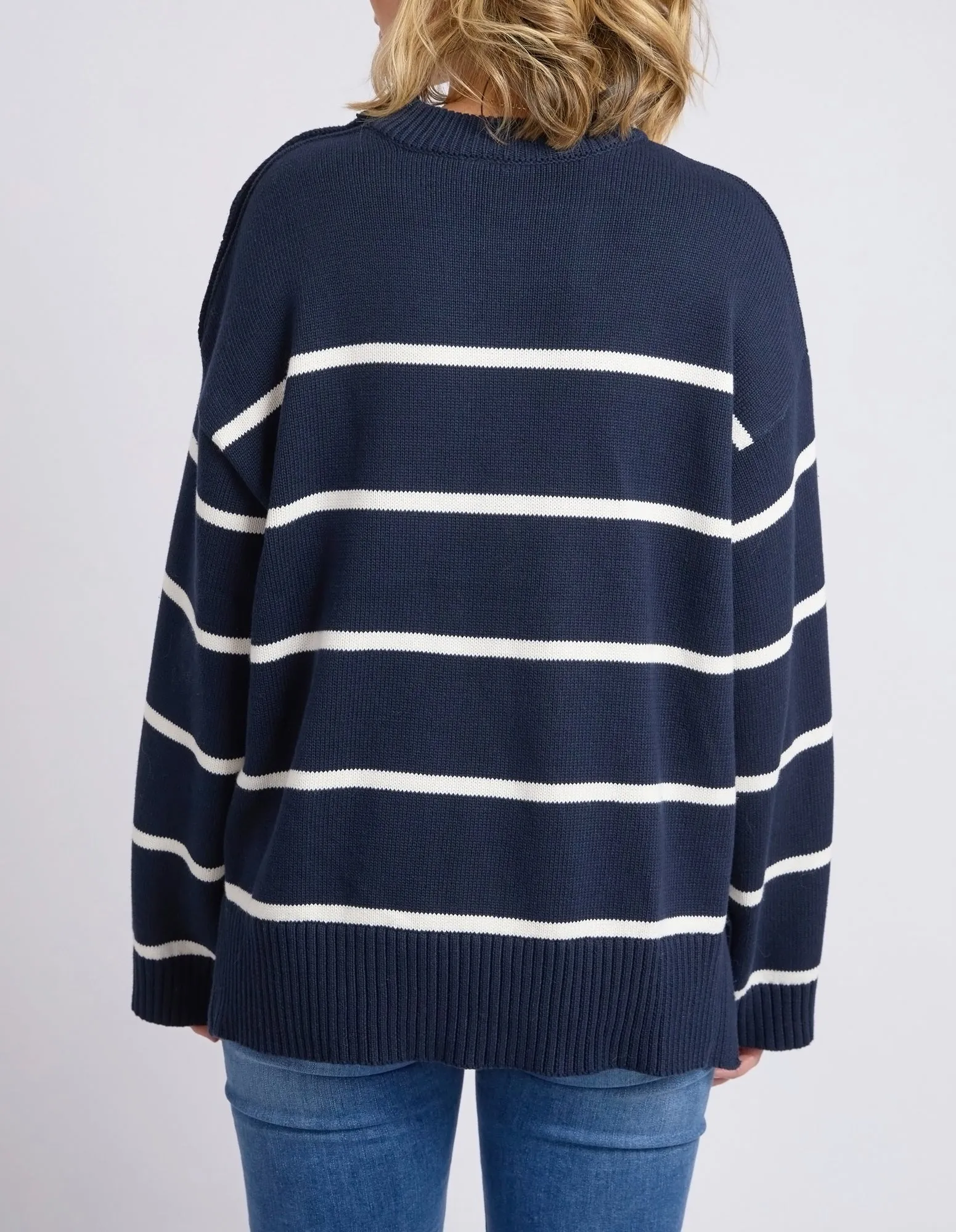 Elm Iris Stripe Knit Navy/ Winter White Stripe