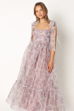 Floret Midi Dress - Dark Purple
