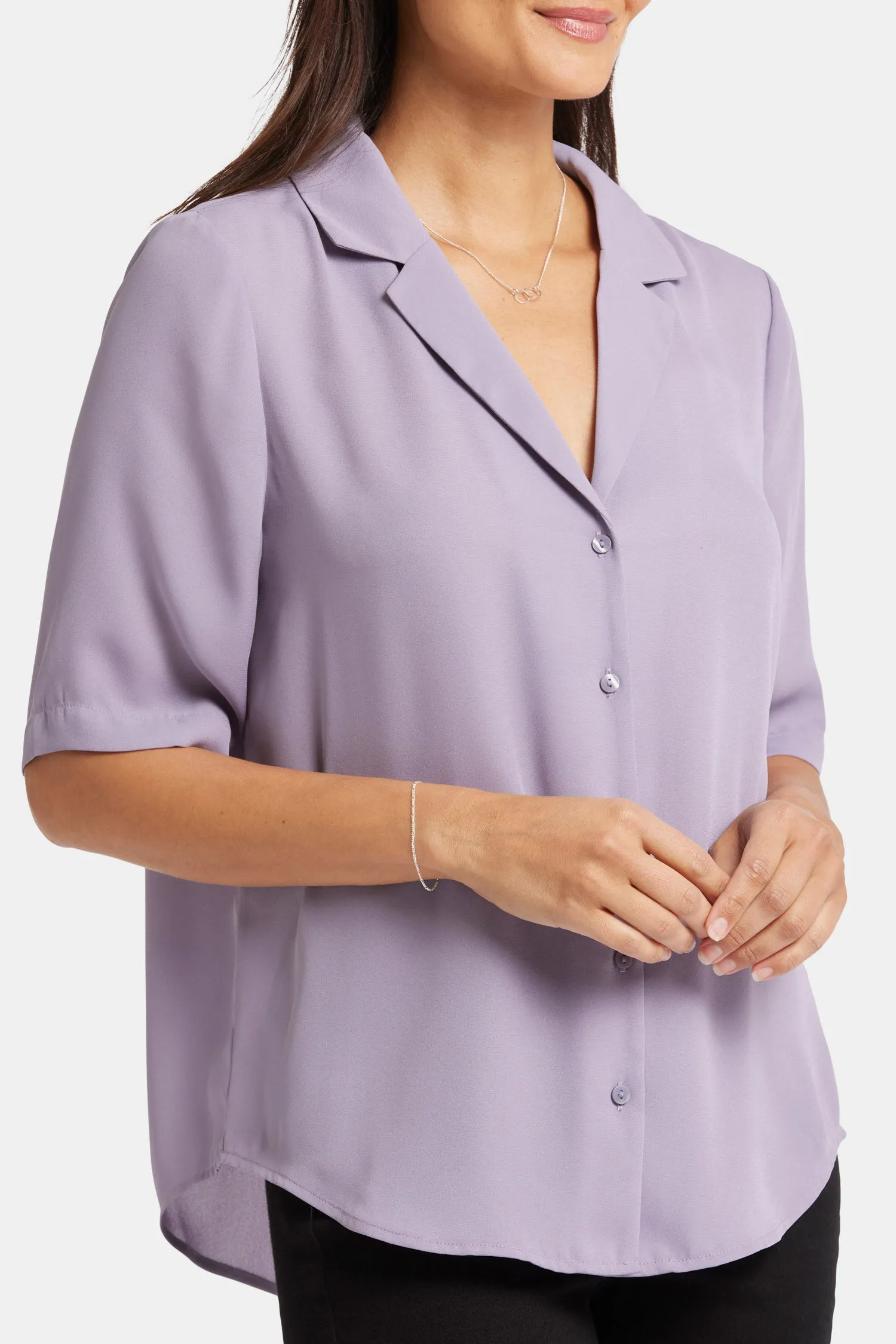 Gabrielle Short Sleeved Blouse - Arctic Dusk