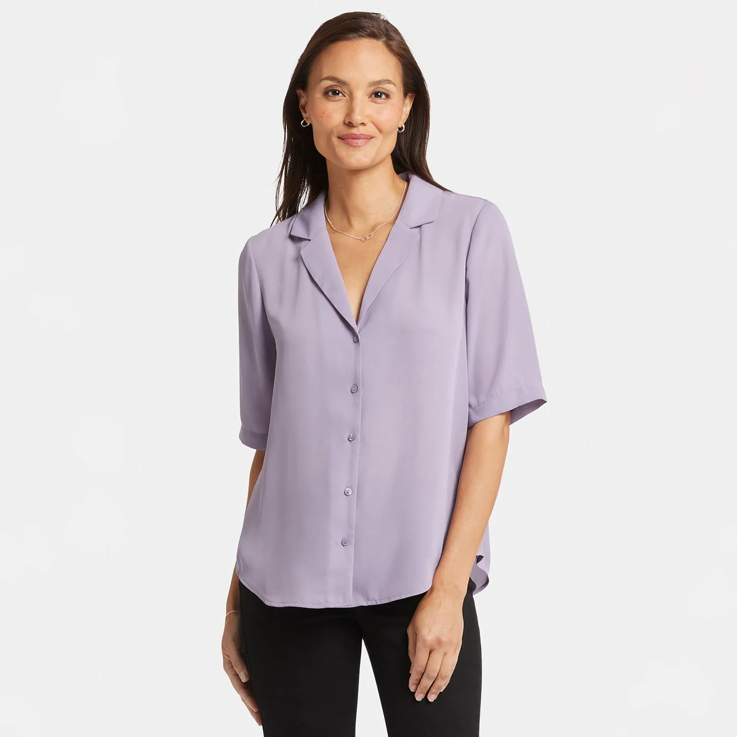 Gabrielle Short Sleeved Blouse - Arctic Dusk