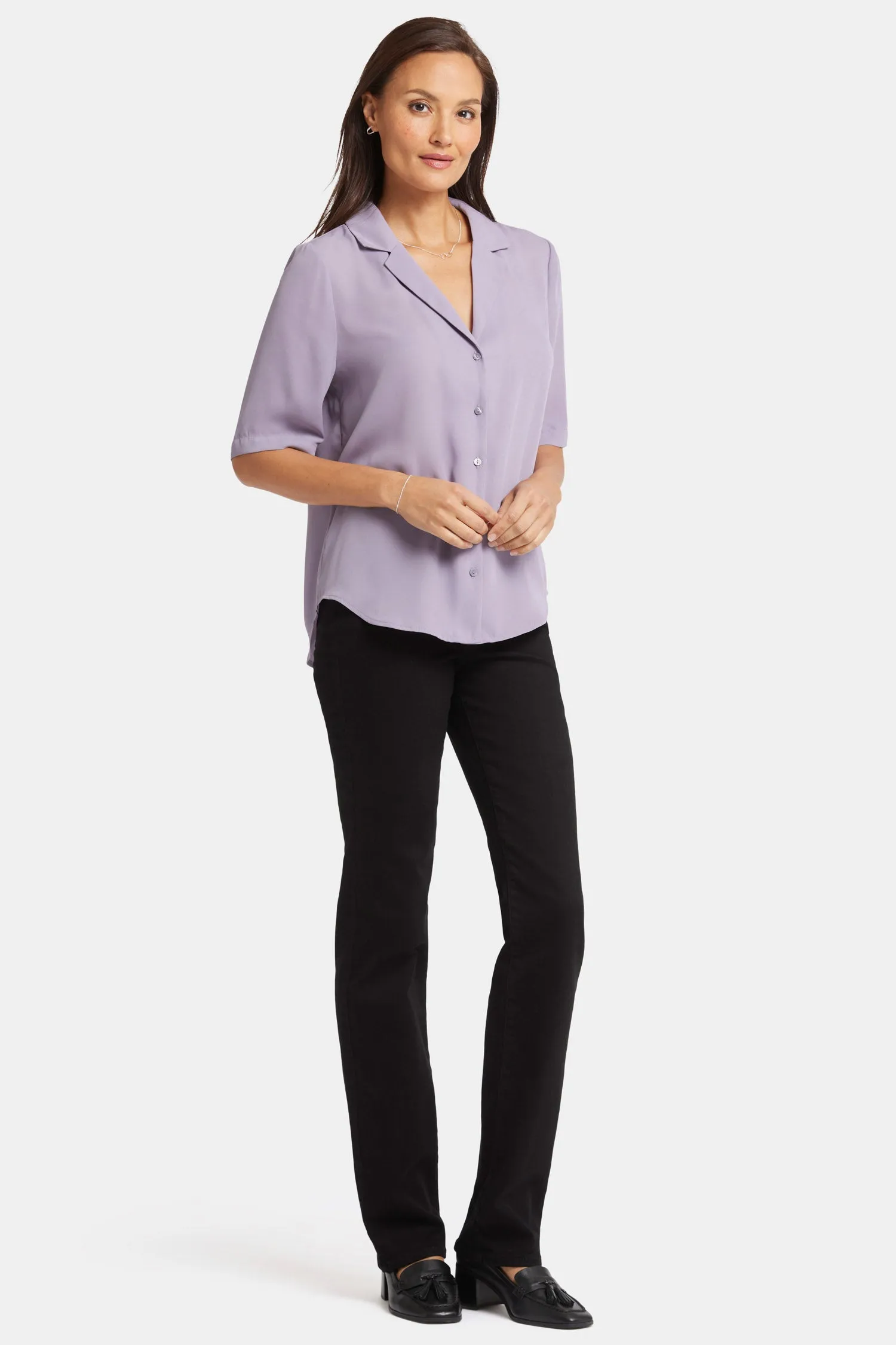 Gabrielle Short Sleeved Blouse - Arctic Dusk