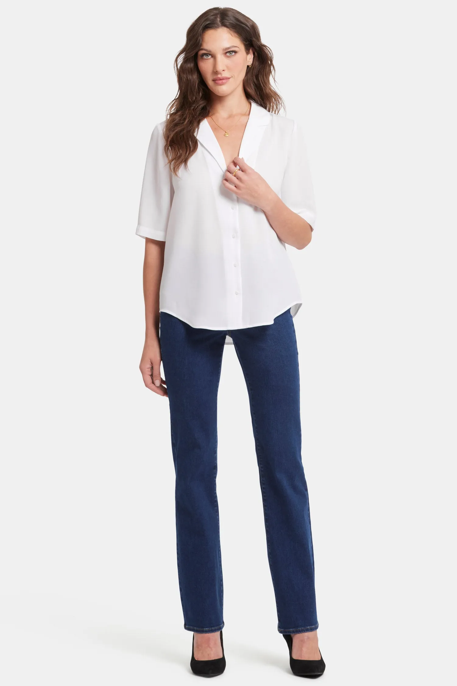 Gabrielle Short Sleeved Blouse - Optic White