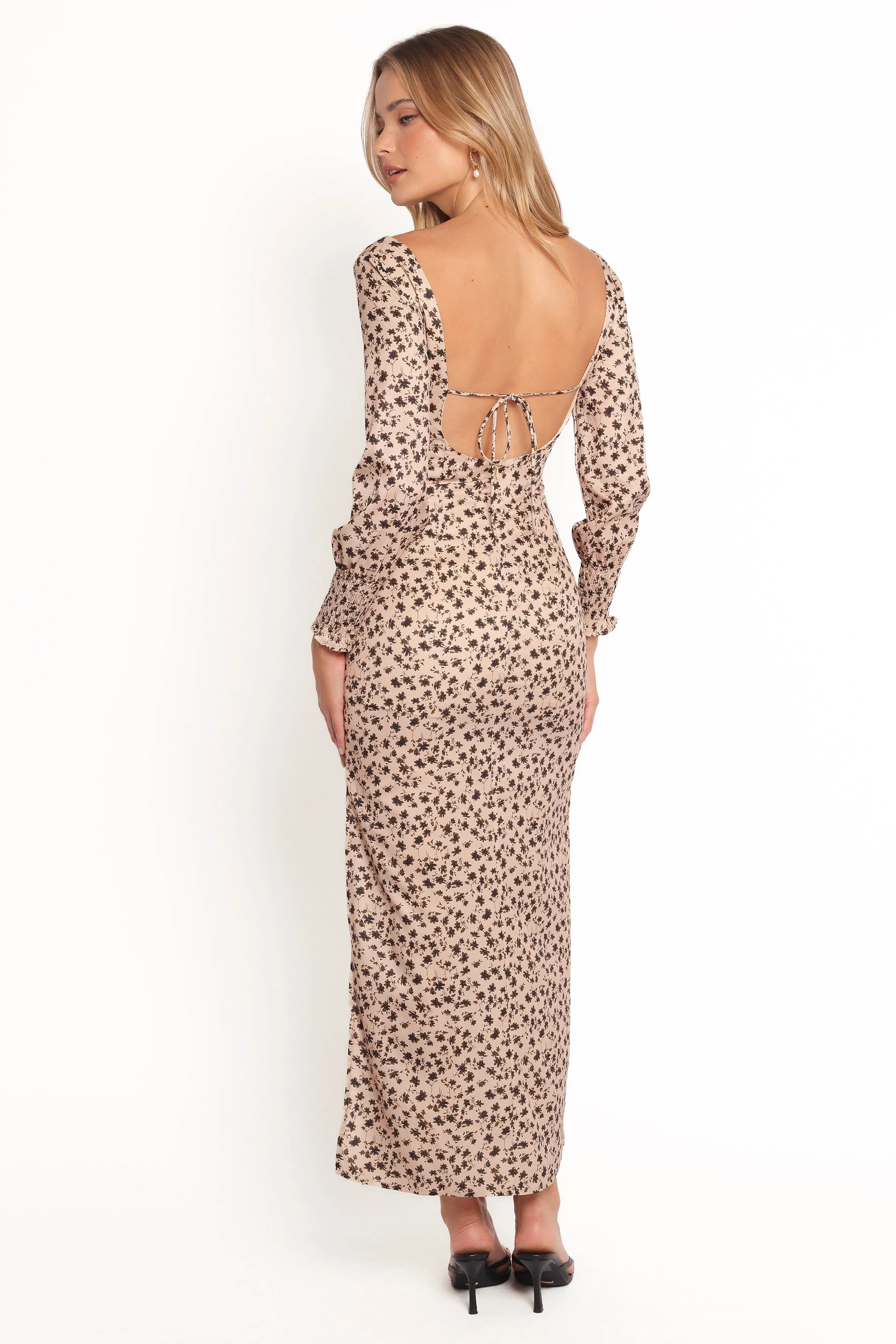 Gisella Long Sleeve Midi - Brown Floral