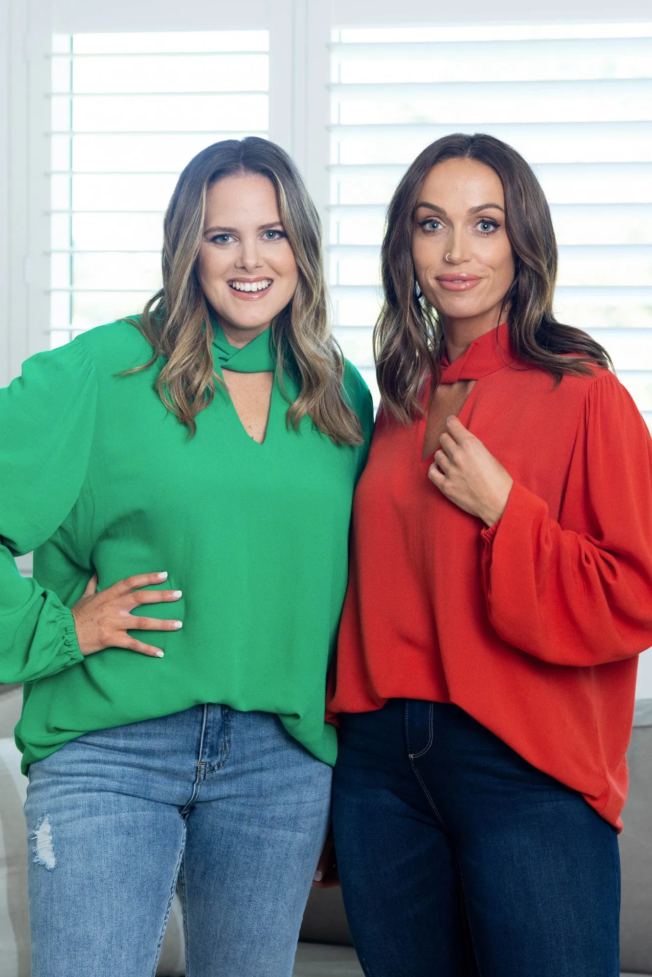Gloss by Shine On Everleigh Twist Neck Top Emerald