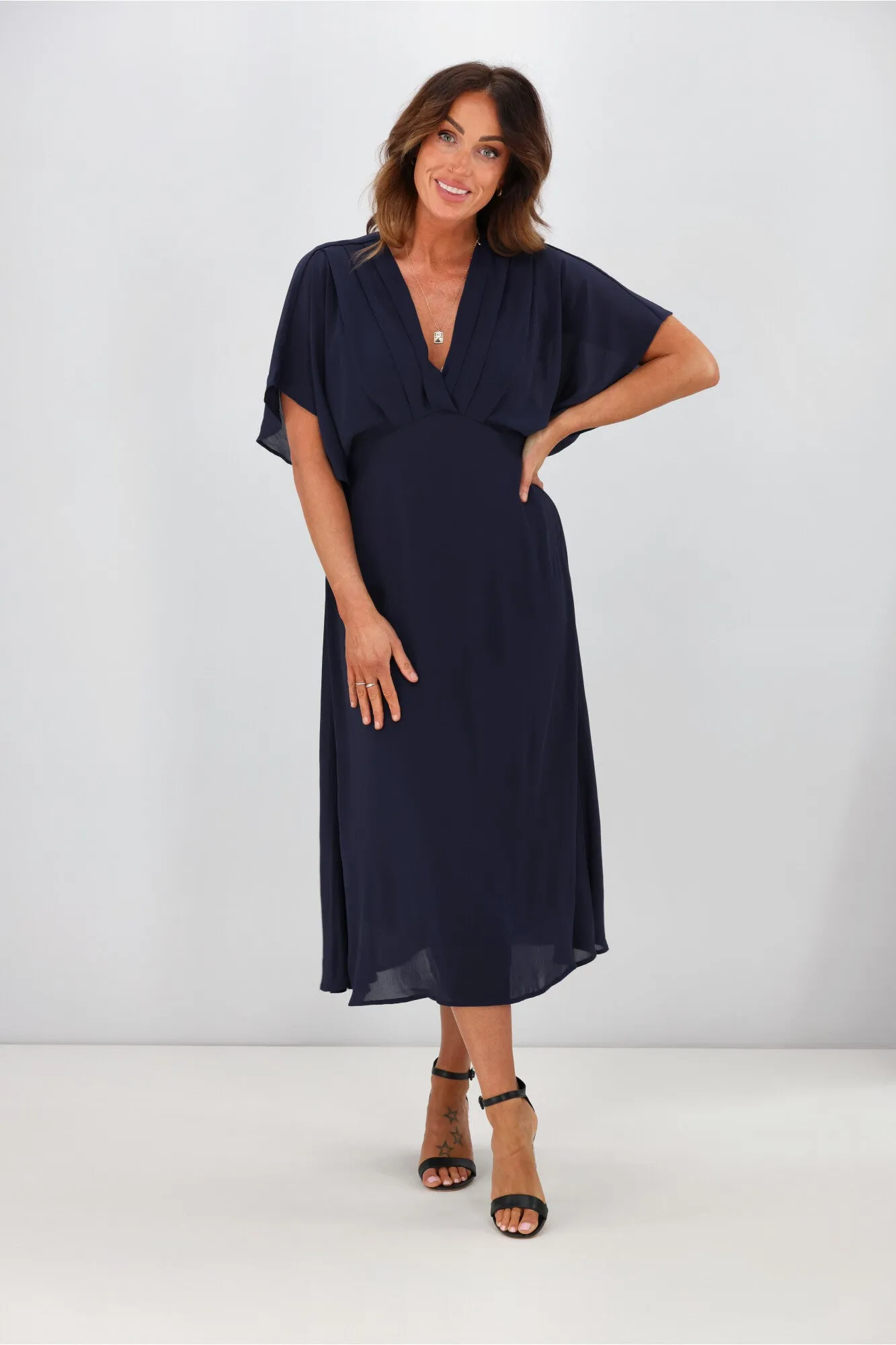 Gloss By Shine On Jordyn Empire Line Dress Midnight