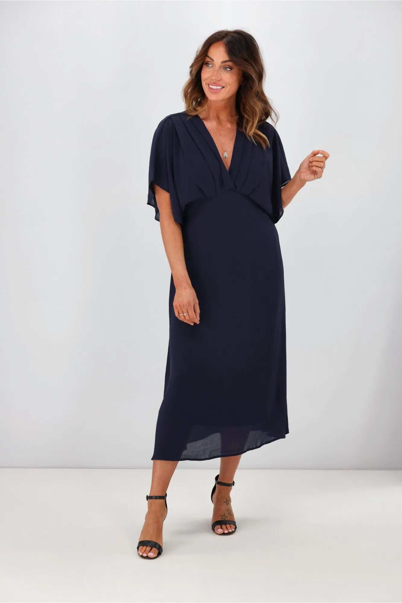 Gloss By Shine On Jordyn Empire Line Dress Midnight