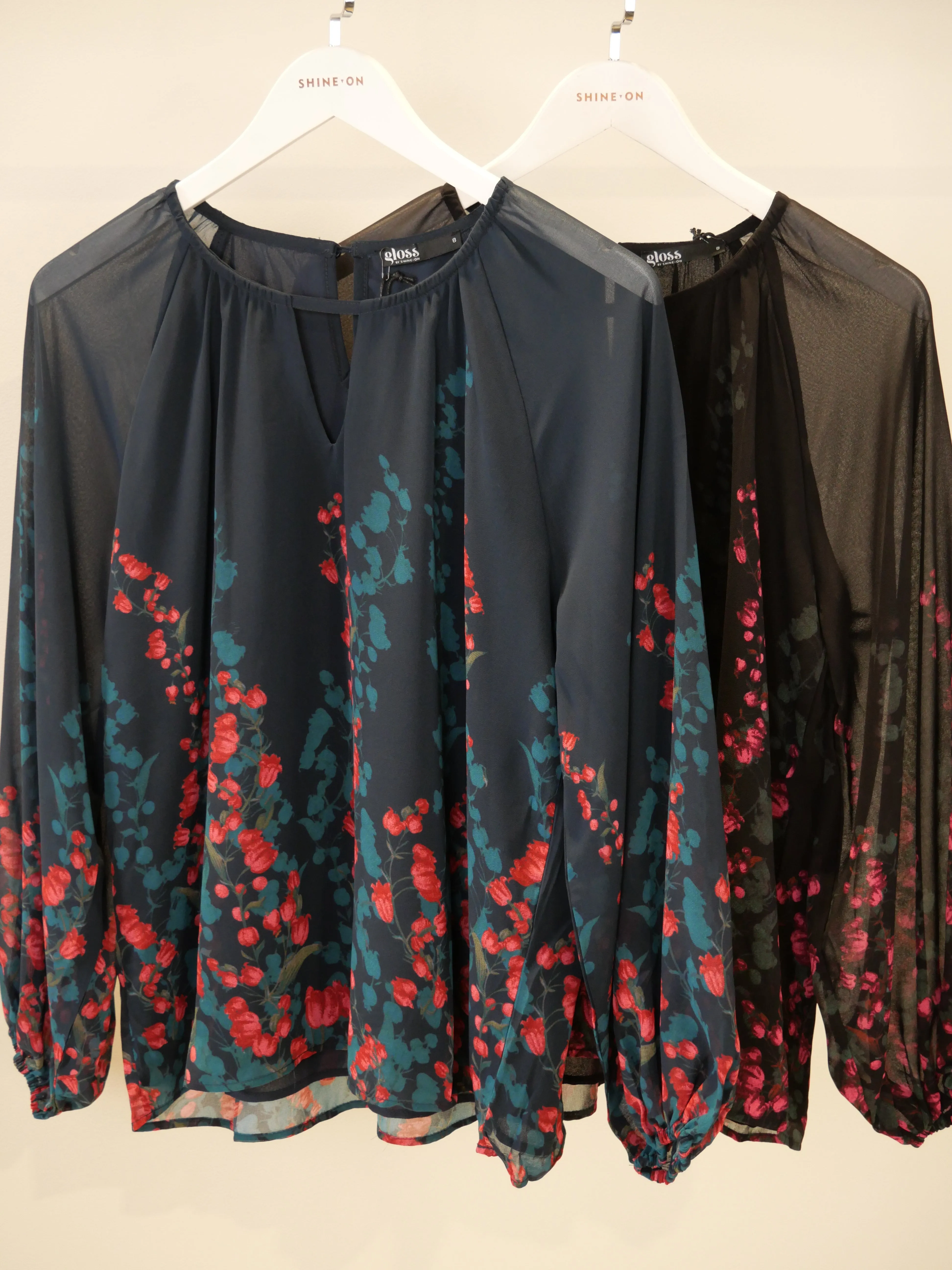 Gloss by Shine Orla Top Foxglove Print Petrol
