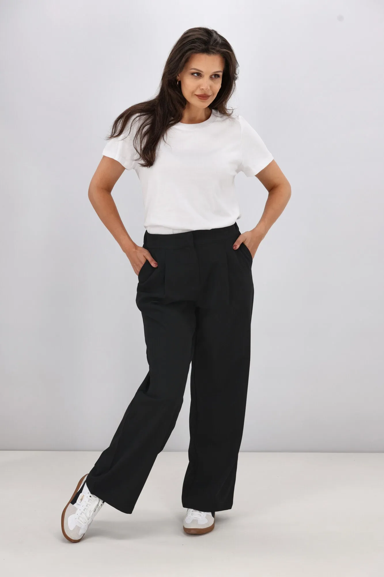 Gloss The Label Lucia Wide Leg Pant Black