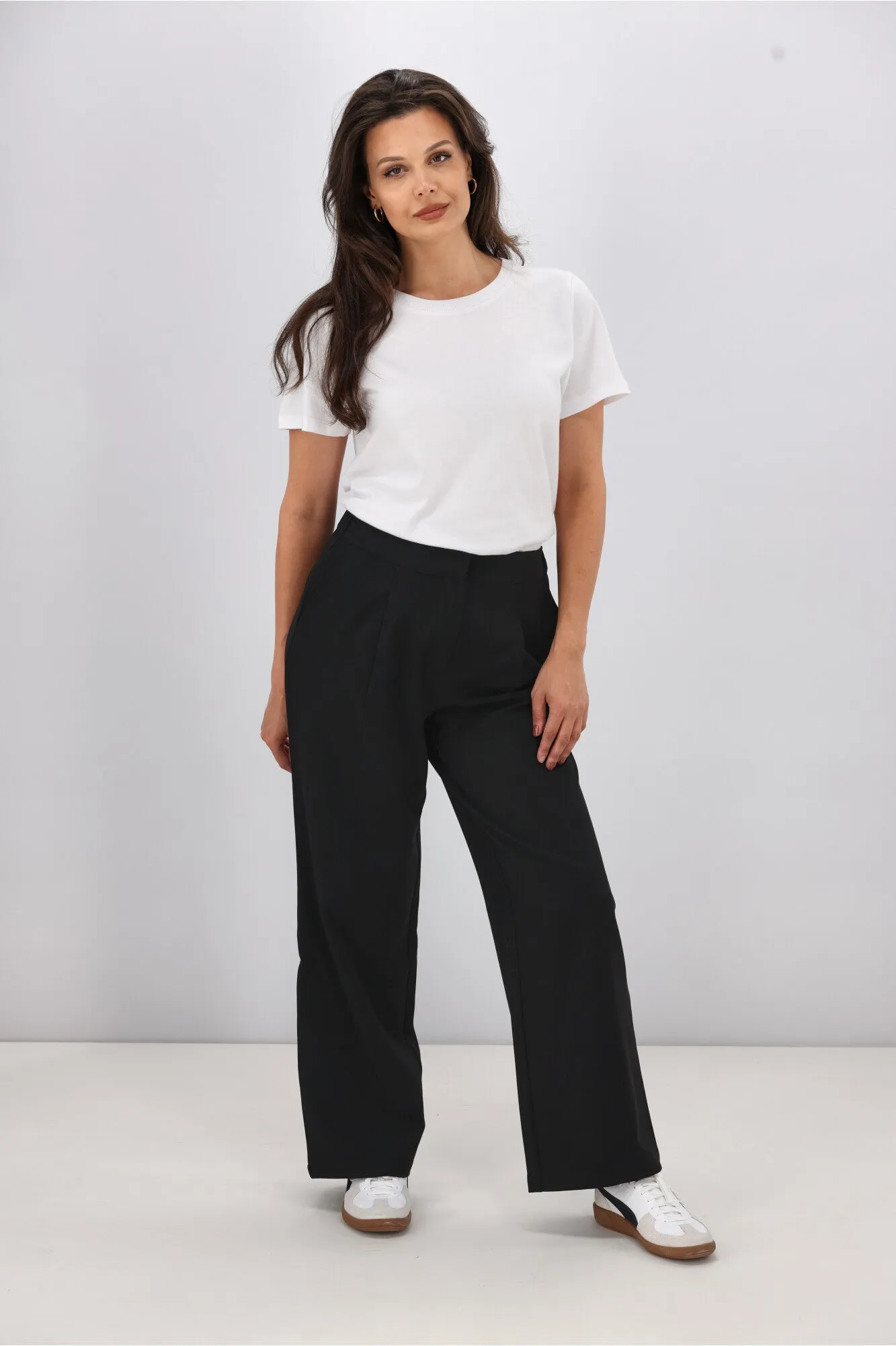 Gloss The Label Lucia Wide Leg Pant Black
