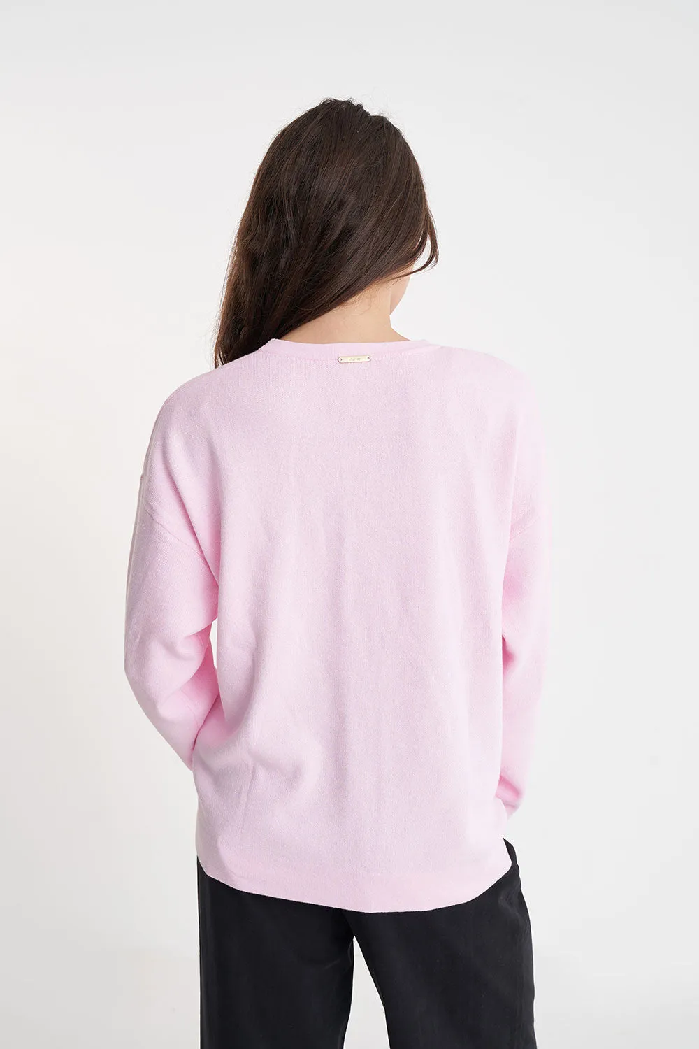 Huffer Neve Crew Pale Rose