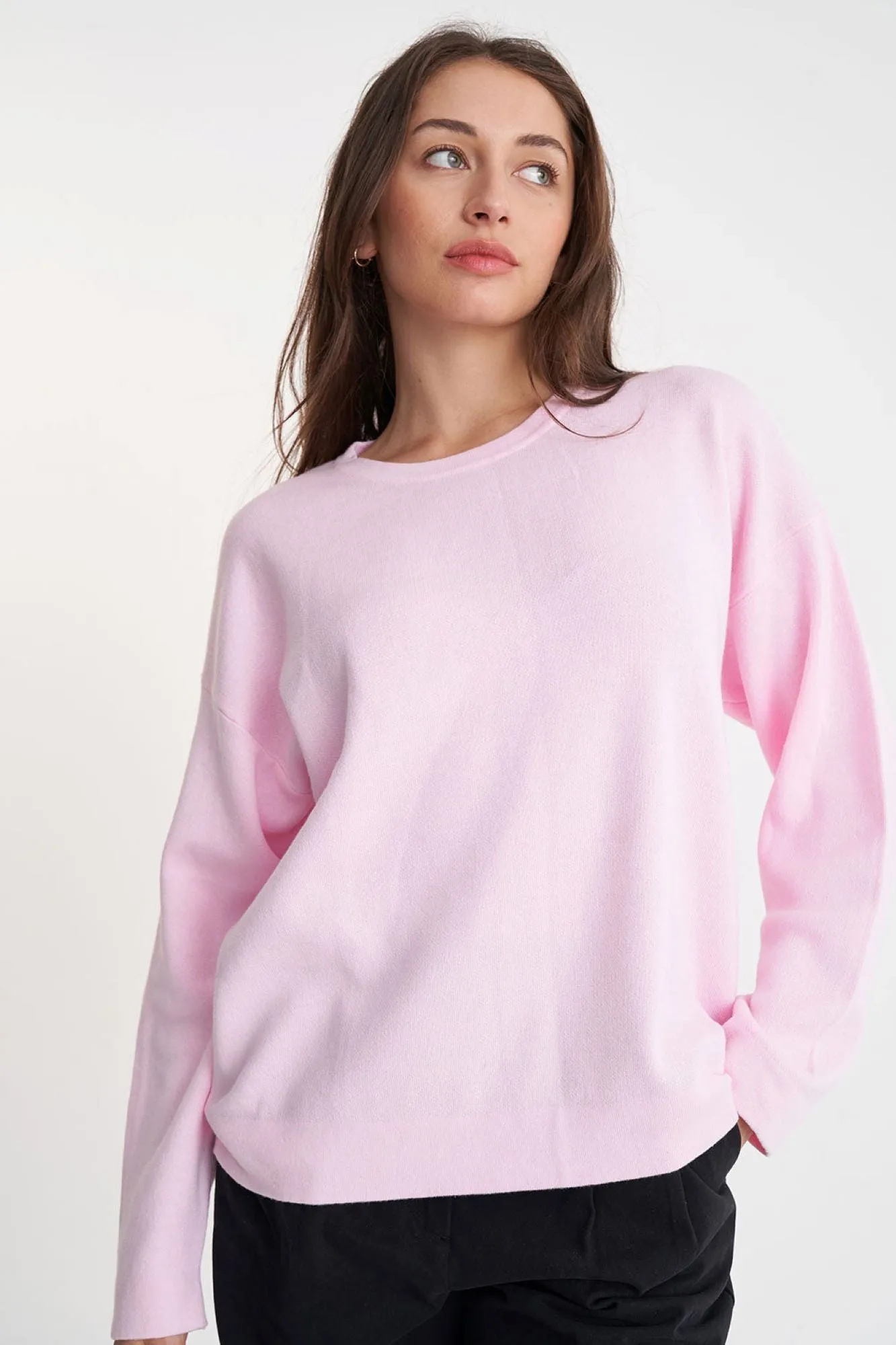 Huffer Neve Crew Pale Rose