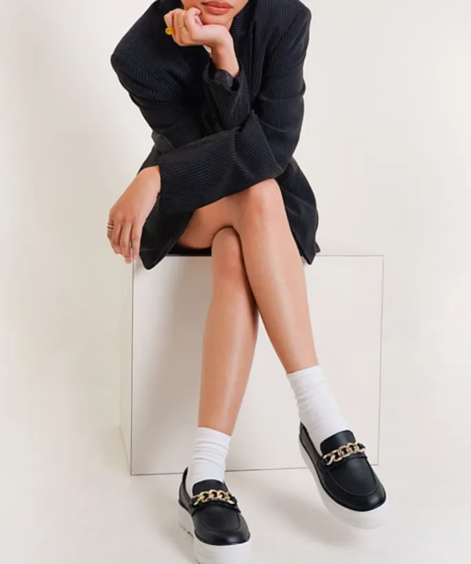 Keds Triple Decker Loafer Lug Black Gold