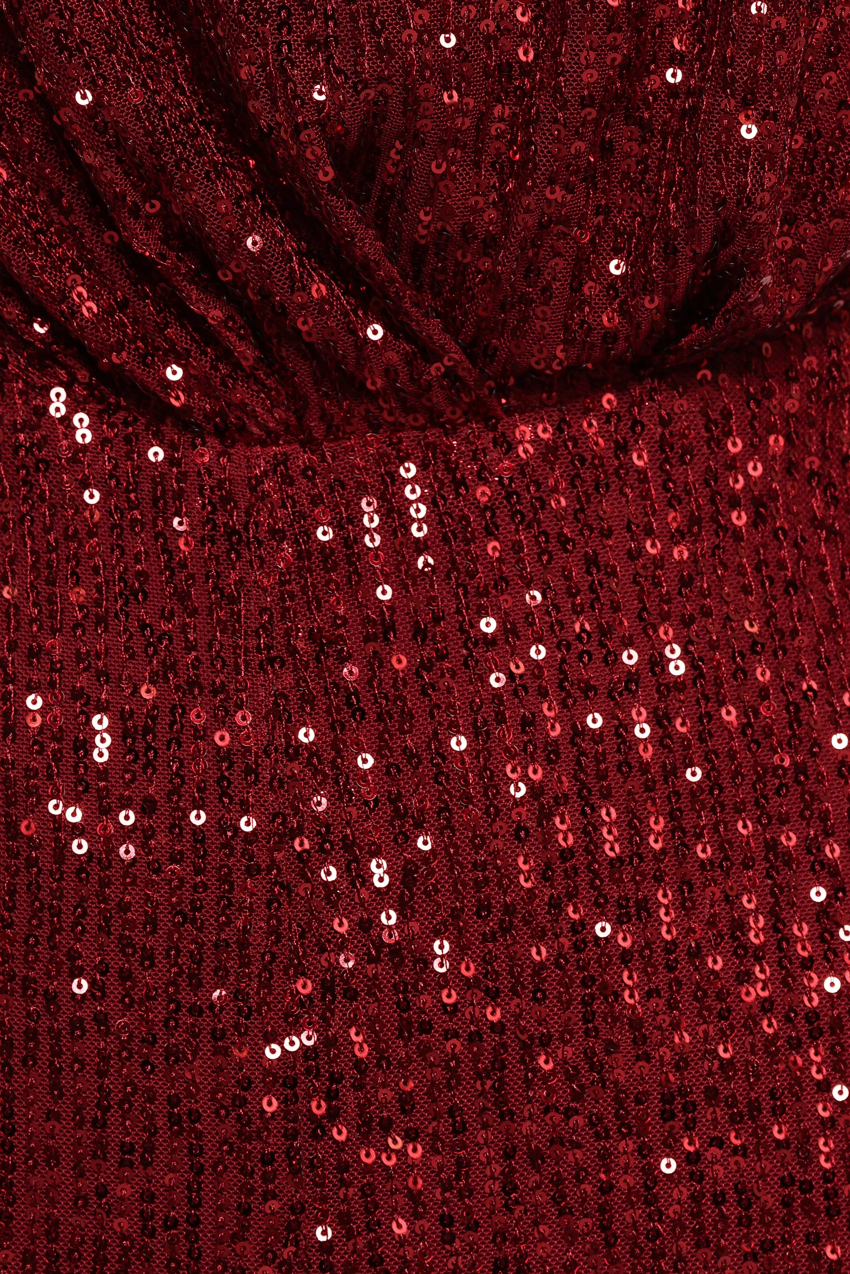 Khianna Sequin One Shoulder Jumpsuit - Red