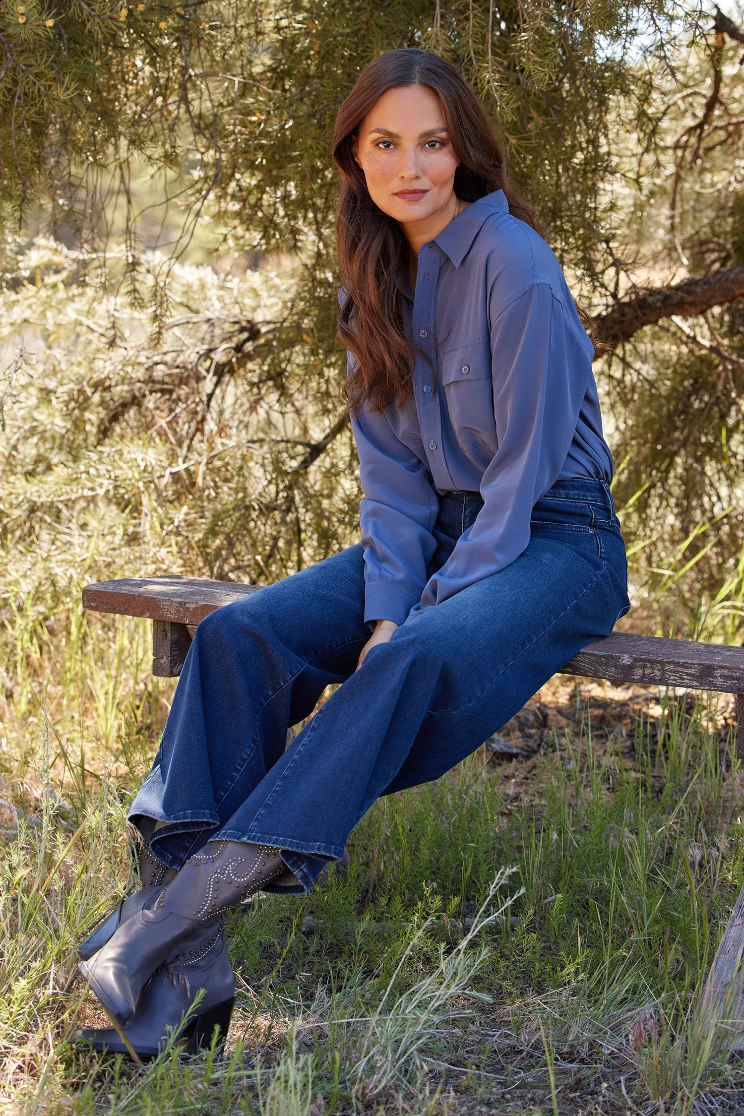 Lauren Silk Blouse - Cascade Lake