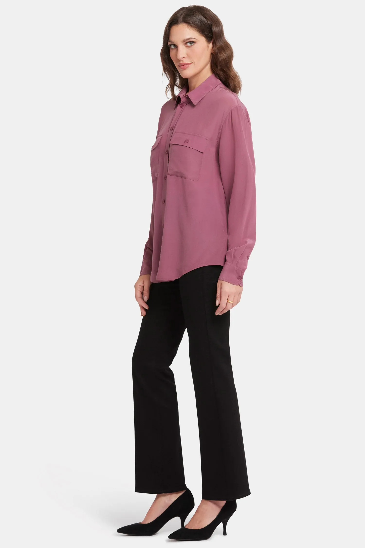 Lauren Silk Blouse - Crushed Berry