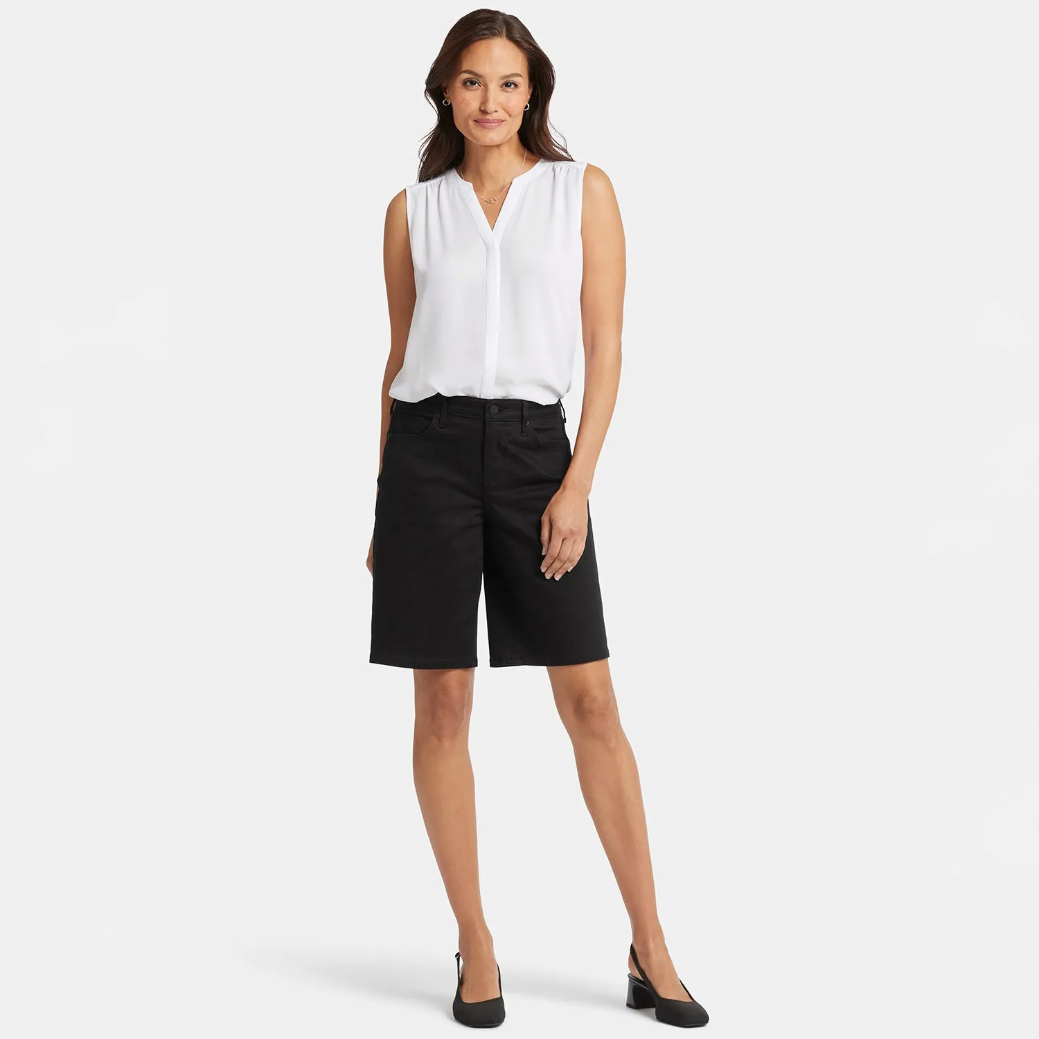 Lilly Boyfriend Denim Shorts - Black