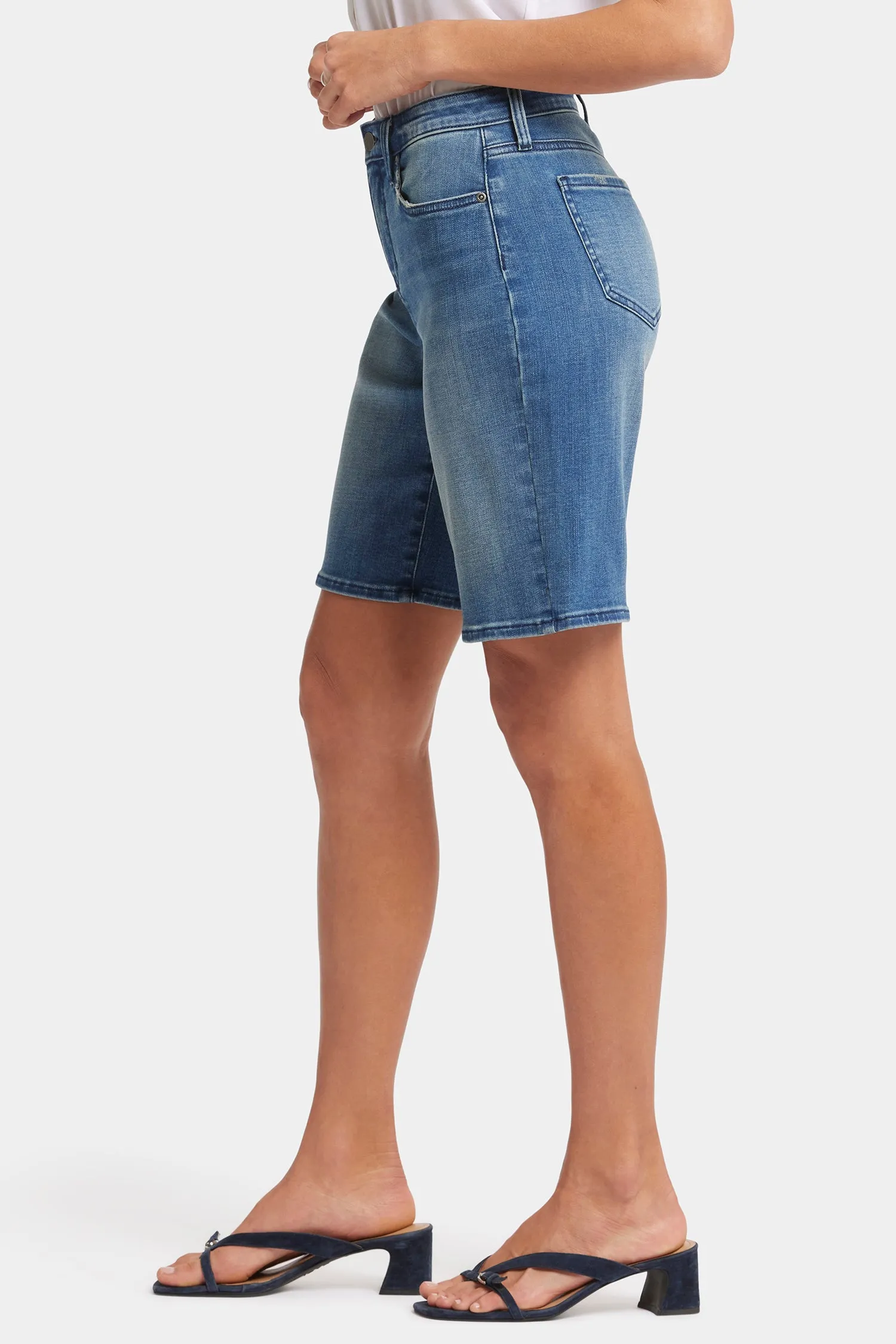 Lilly Boyfriend Denim Shorts - Cascade Wave