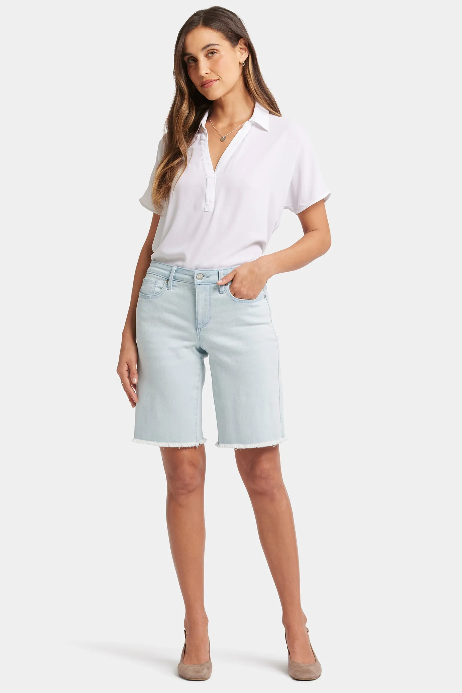Lilly Boyfriend Denim Shorts - Glacier Frost
