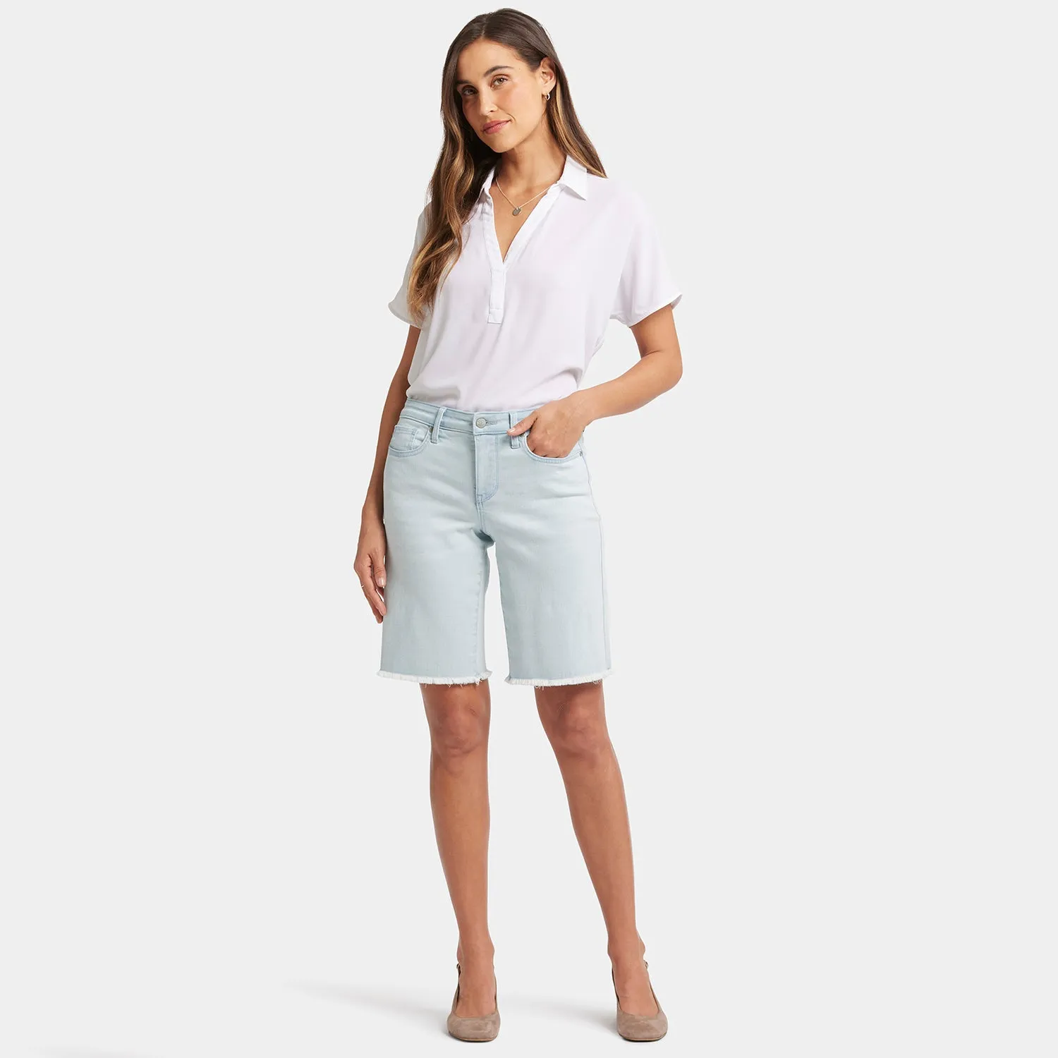 Lilly Boyfriend Denim Shorts - Glacier Frost