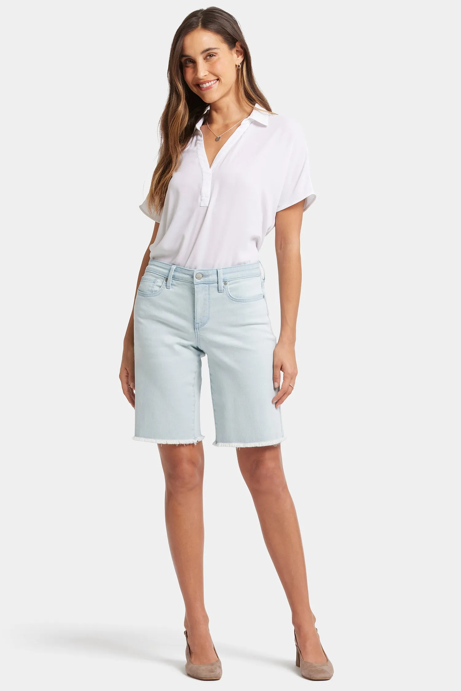 Lilly Boyfriend Denim Shorts - Glacier Frost