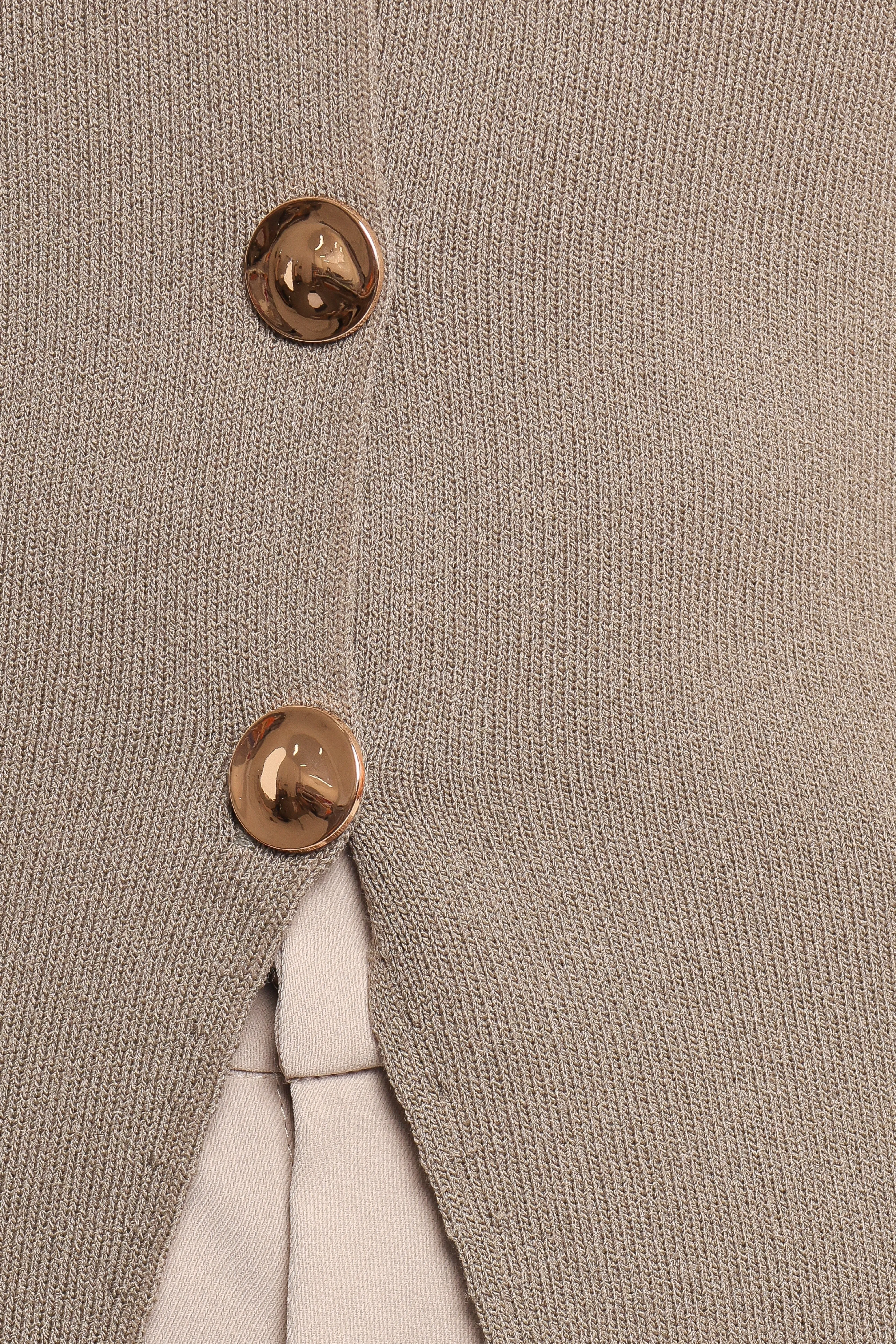 Machia Knit Vest Top - Khaki