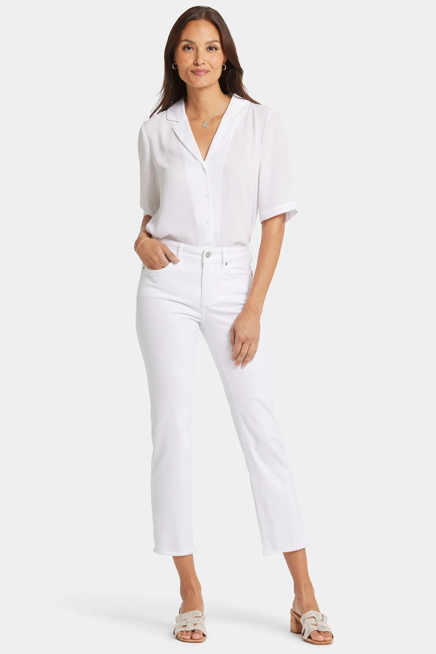 Marilyn Straight Ankle Jeans - Optic White