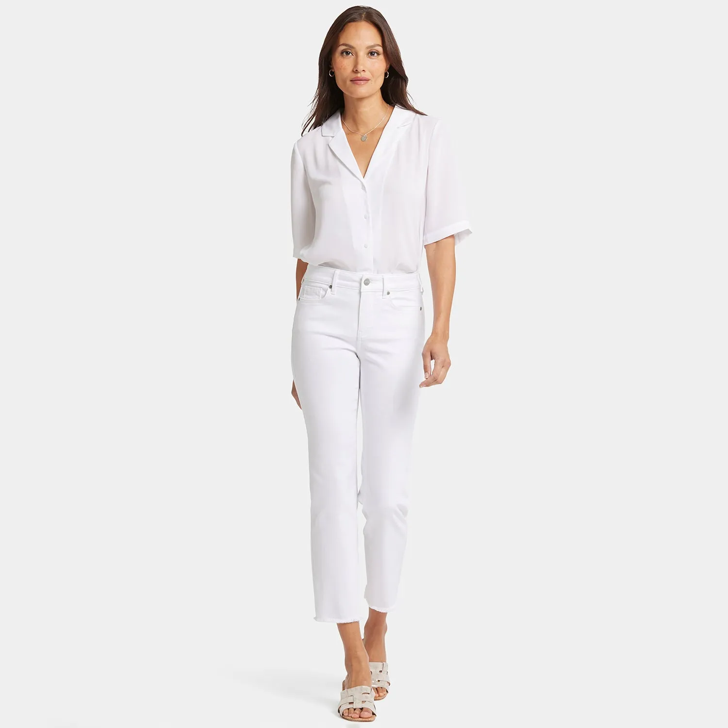 Marilyn Straight Ankle Jeans - Optic White