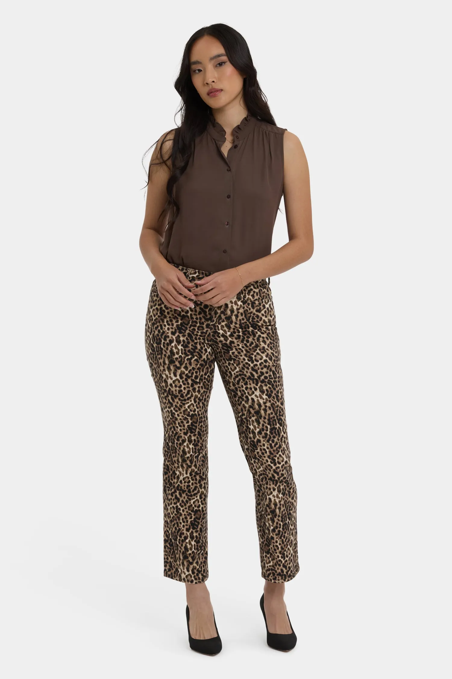 Marilyn Straight Ankle Jeans - Savanna Leopard