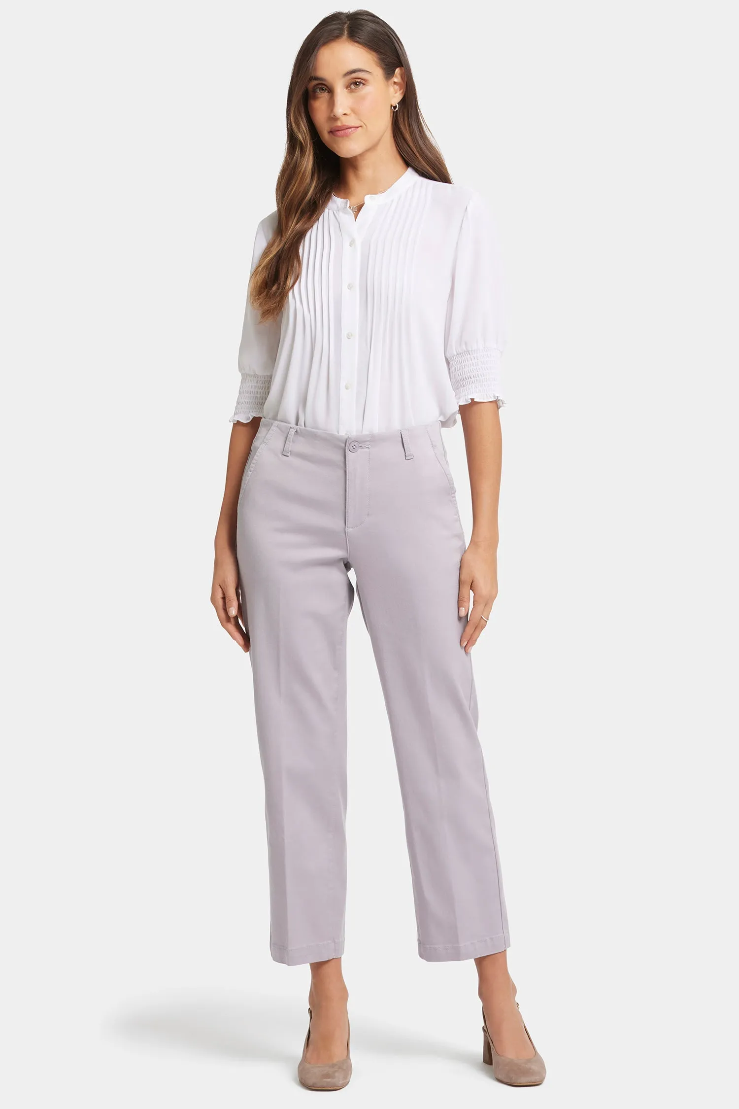 Marilyn Straight Ankle Pants - Pearl Grey