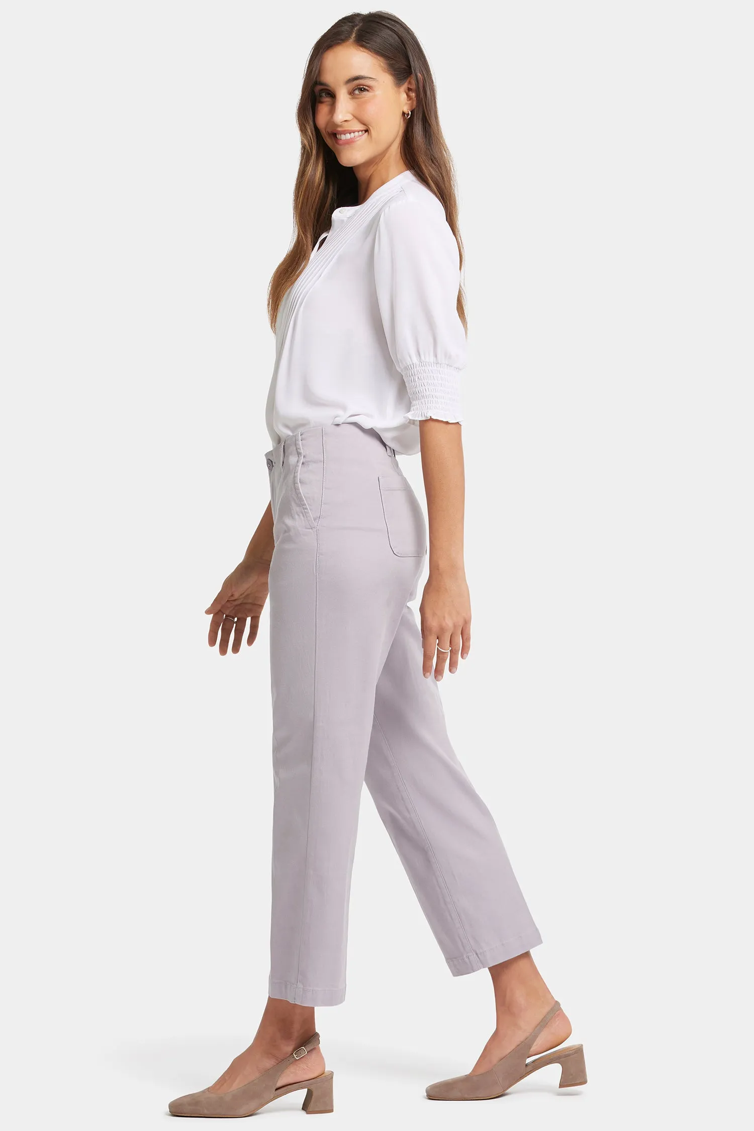 Marilyn Straight Ankle Pants - Pearl Grey