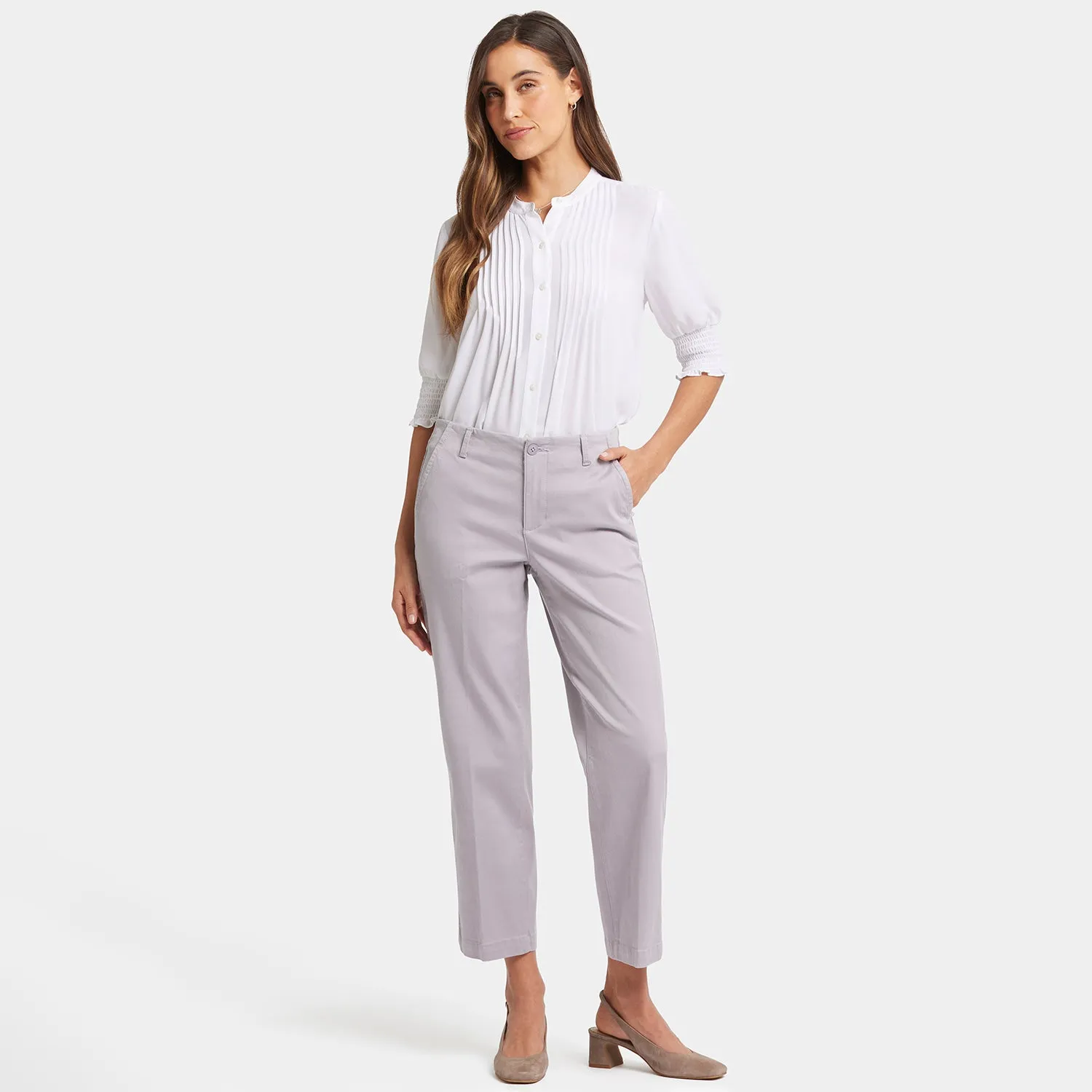 Marilyn Straight Ankle Pants - Pearl Grey