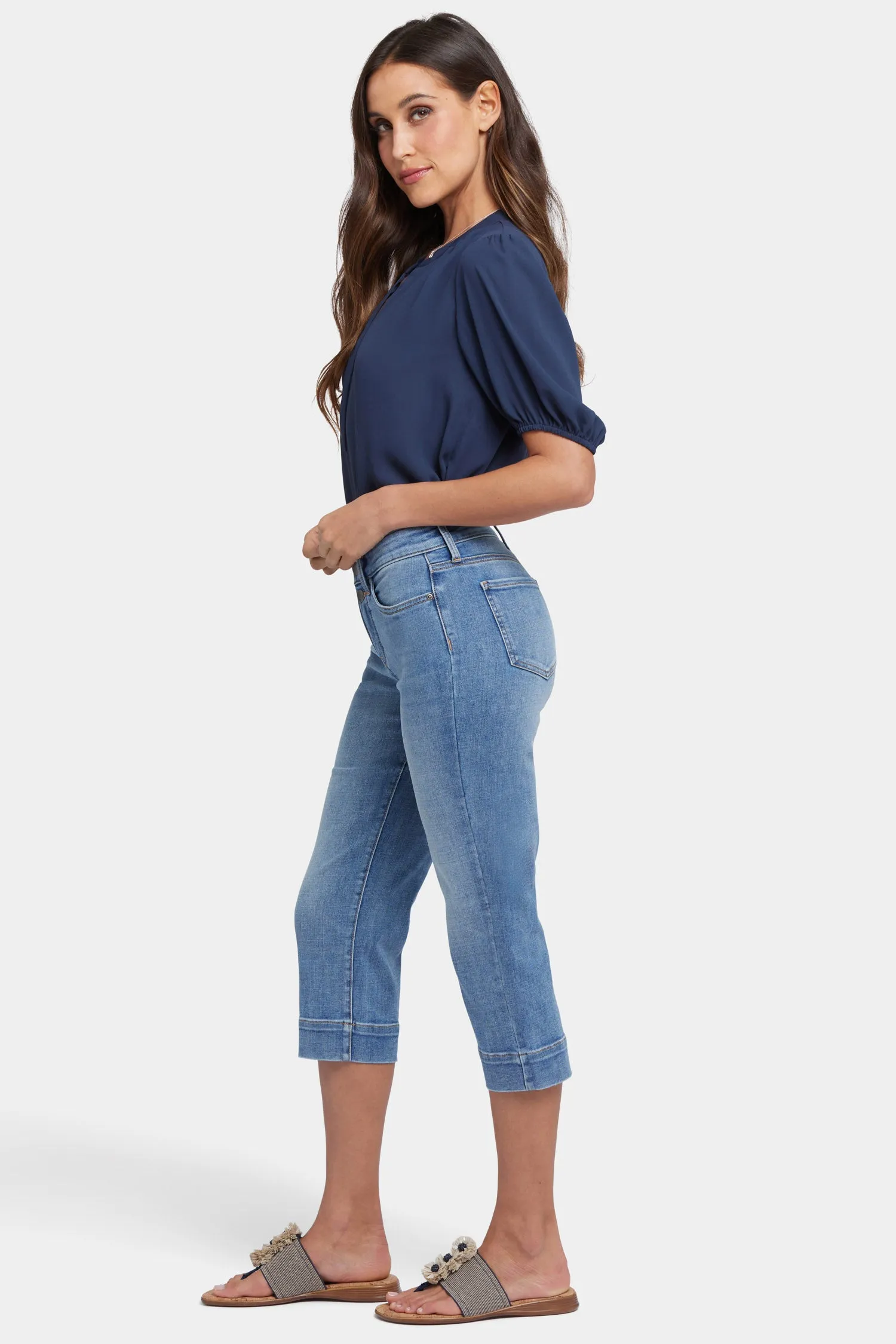 Marilyn Straight Crop Jeans - Barcelona Breeze