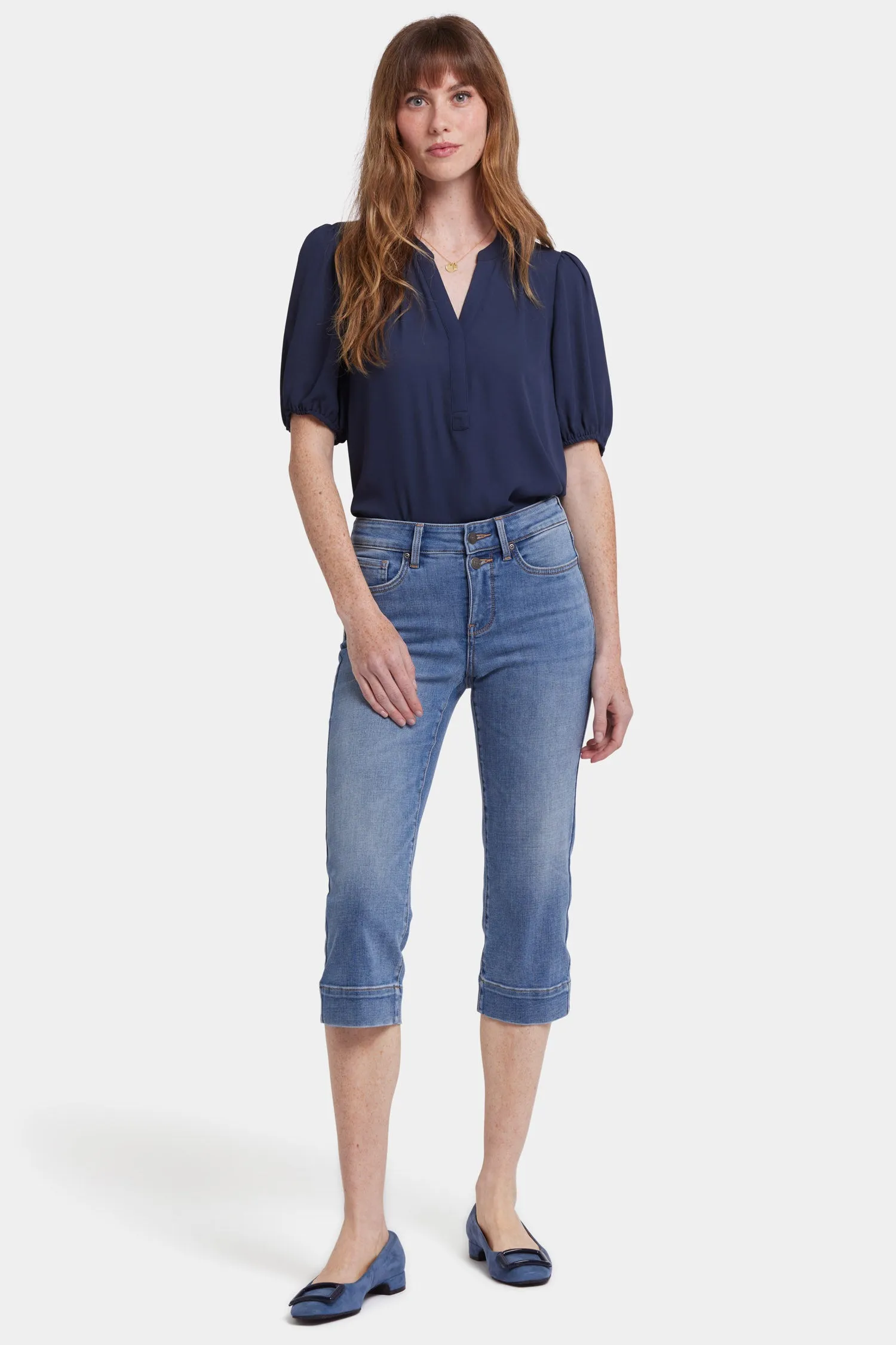 Marilyn Straight Crop Jeans - Barcelona Breeze