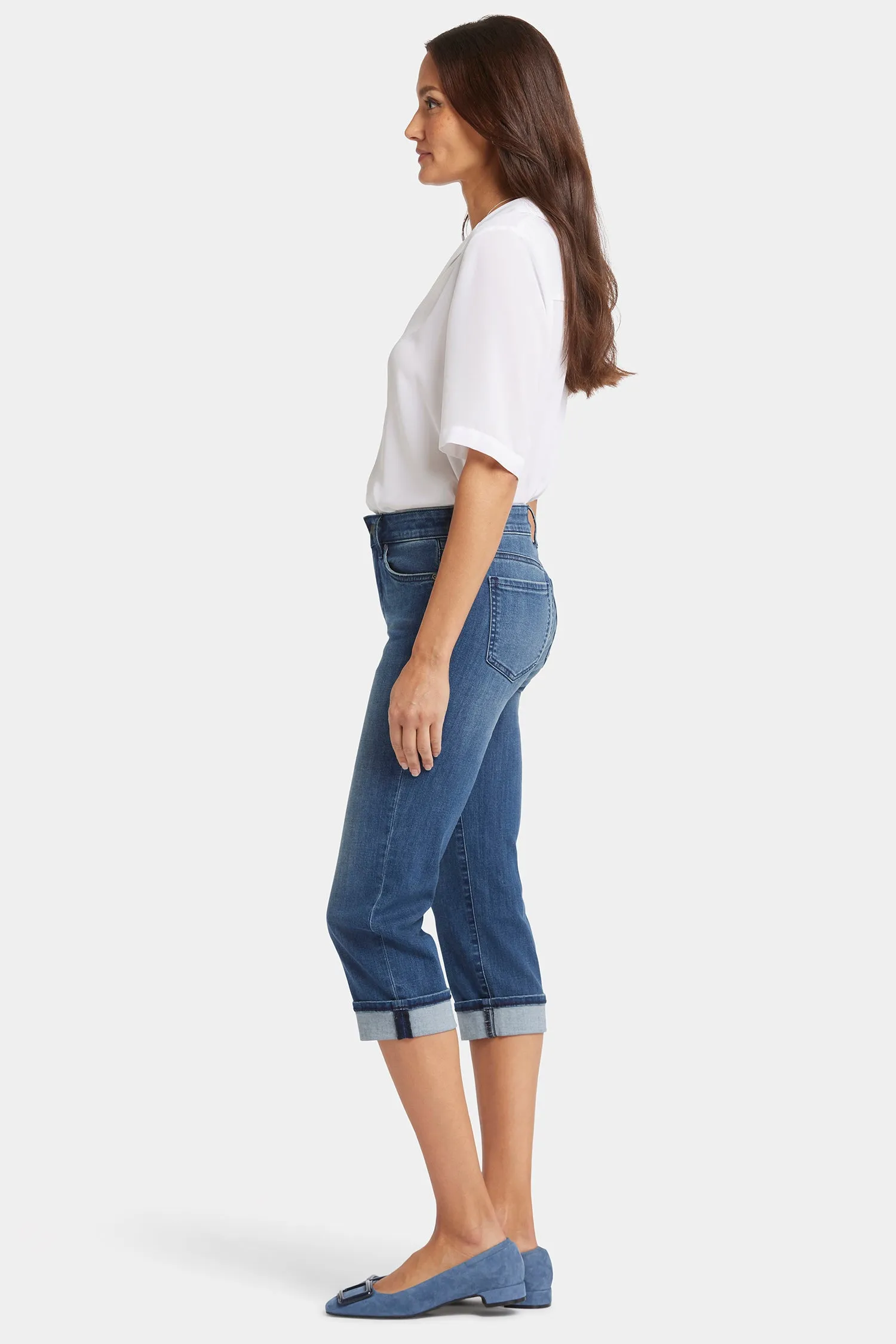 Marilyn Straight Crop Jeans In Petite - Blue Ridge