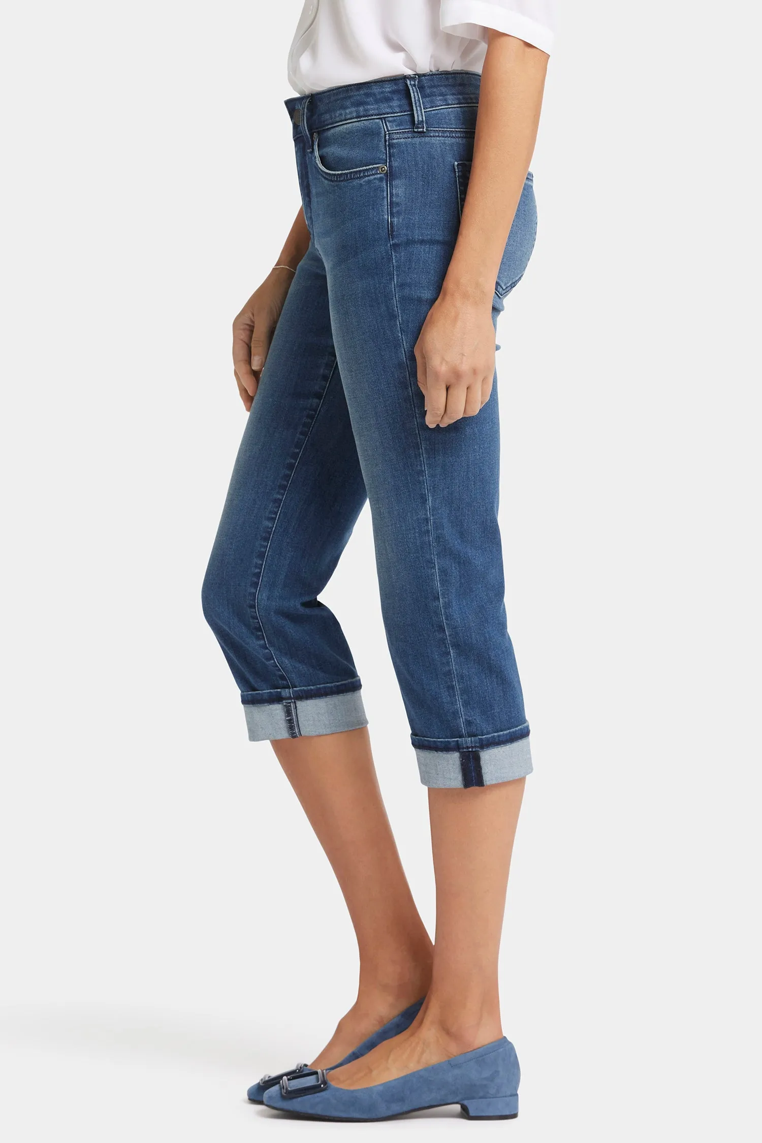 Marilyn Straight Crop Jeans In Petite - Blue Ridge