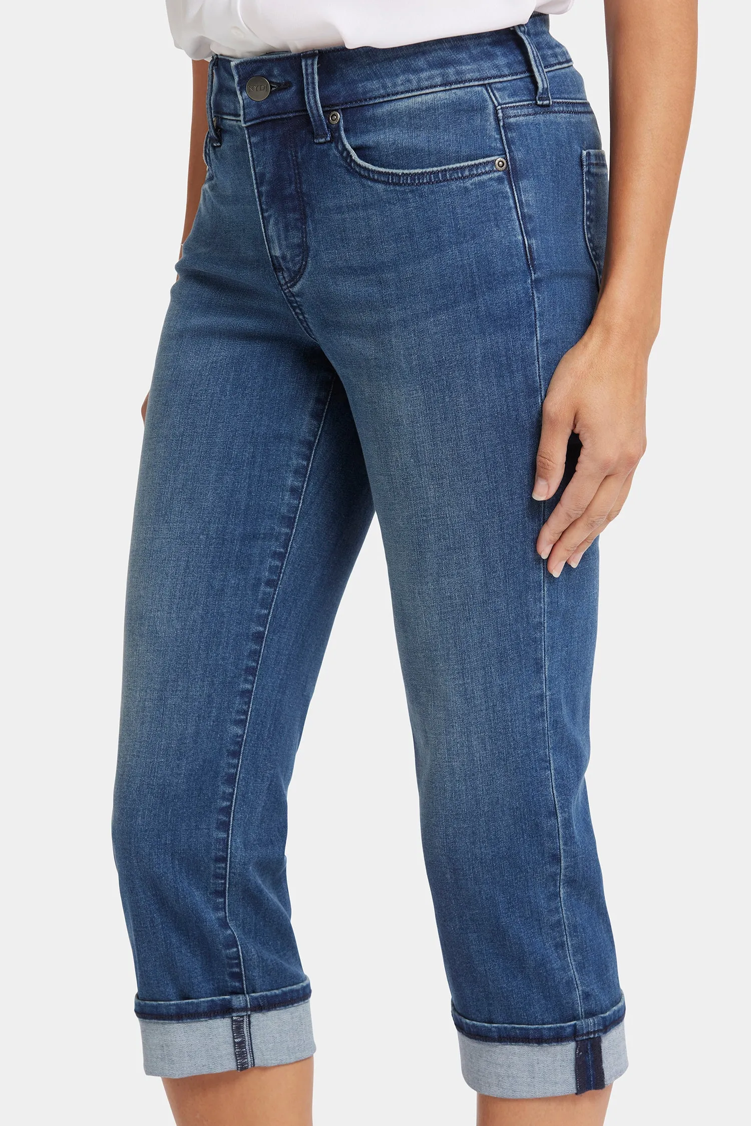Marilyn Straight Crop Jeans In Petite - Blue Ridge