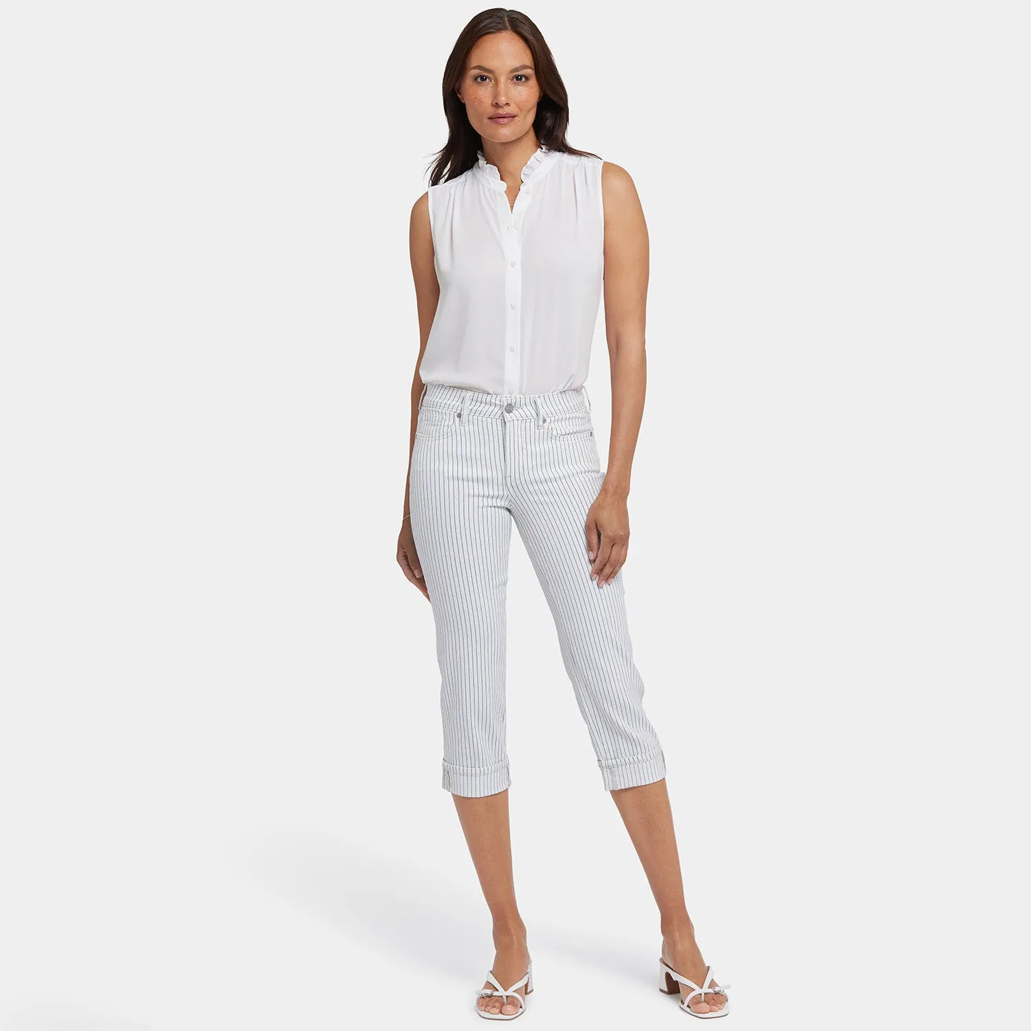 Marilyn Straight Crop Jeans - Palencia Stripe