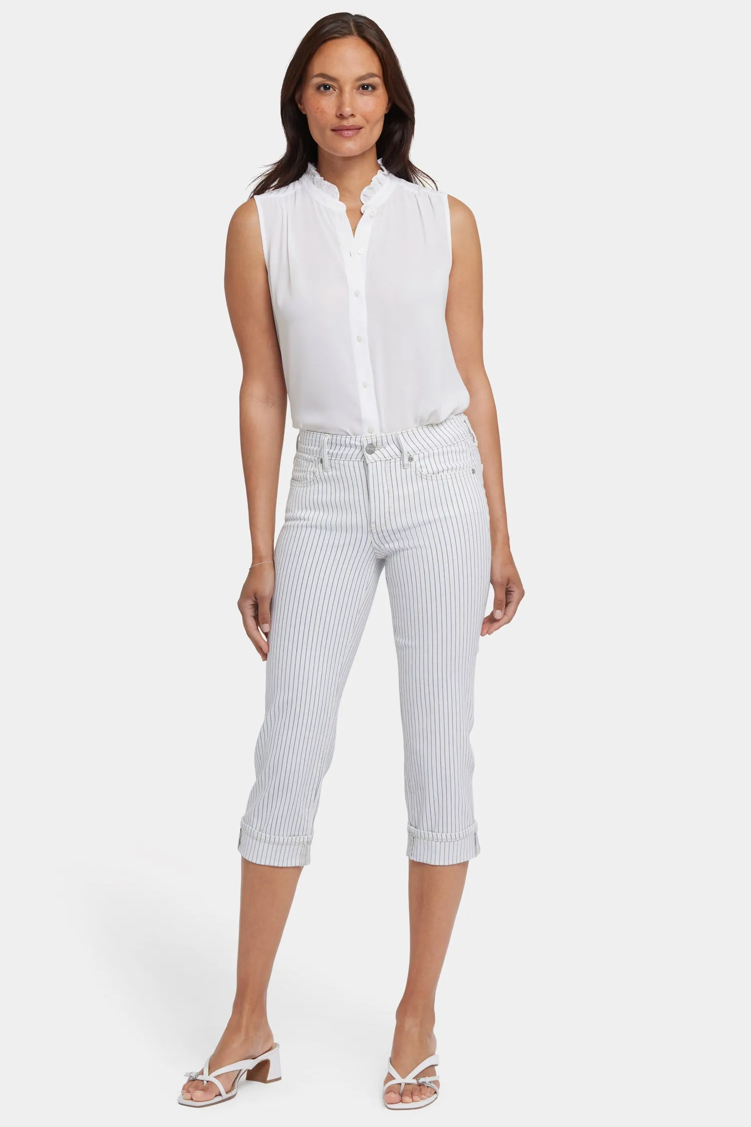 Marilyn Straight Crop Jeans - Palencia Stripe
