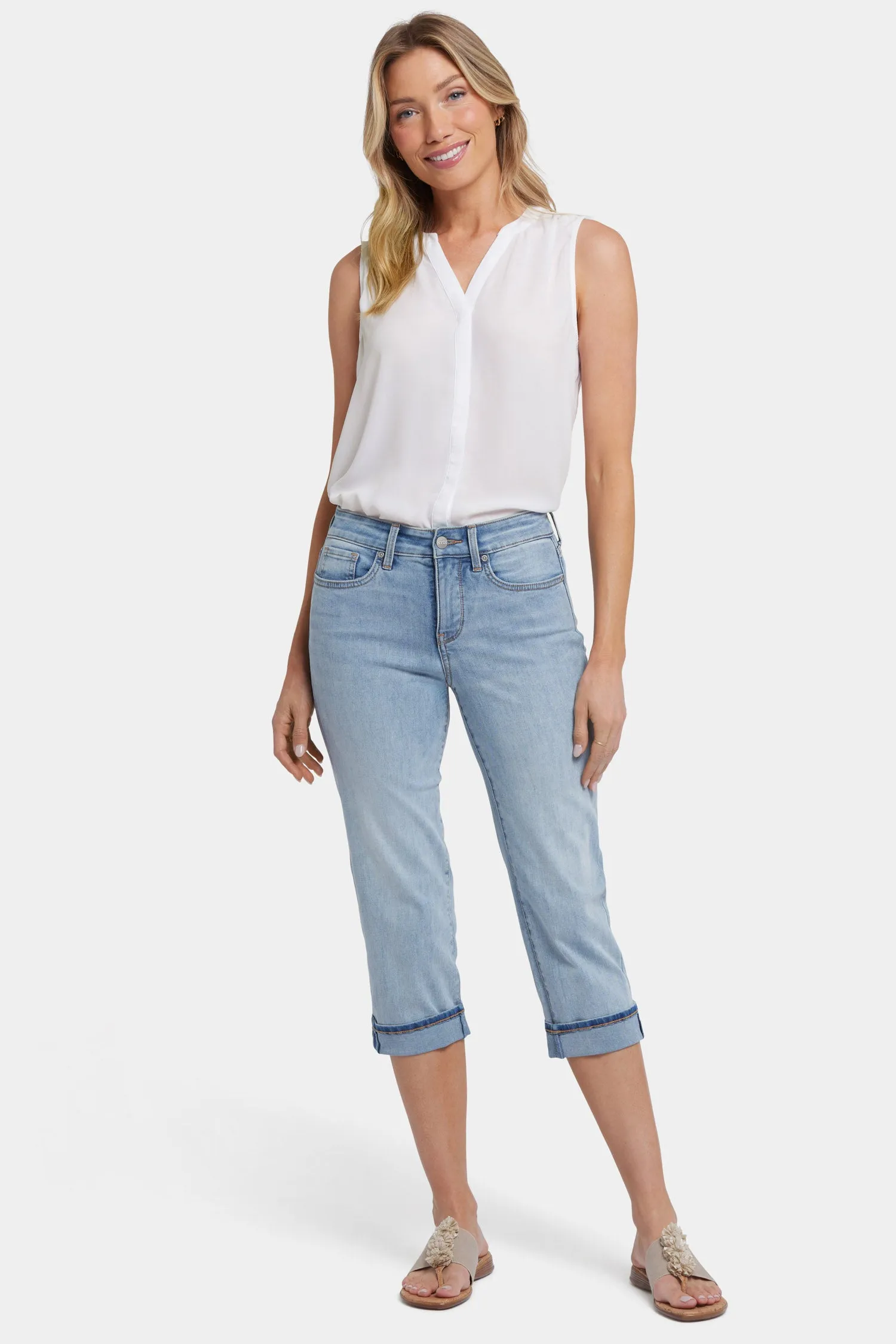 Marilyn Straight Crop Jeans - Santiago Sea