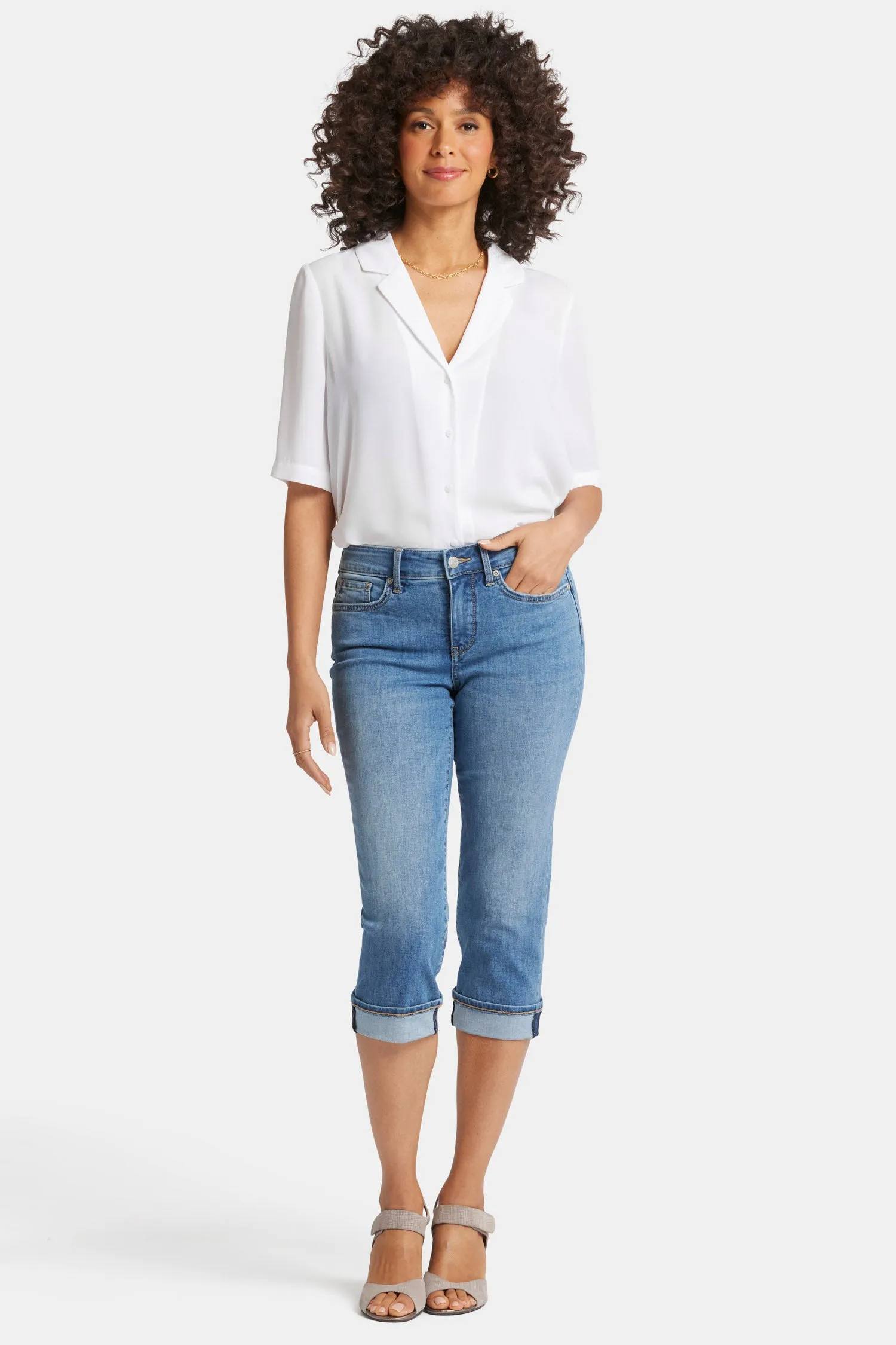 Marilyn Straight Crop Jeans - Water Canyon