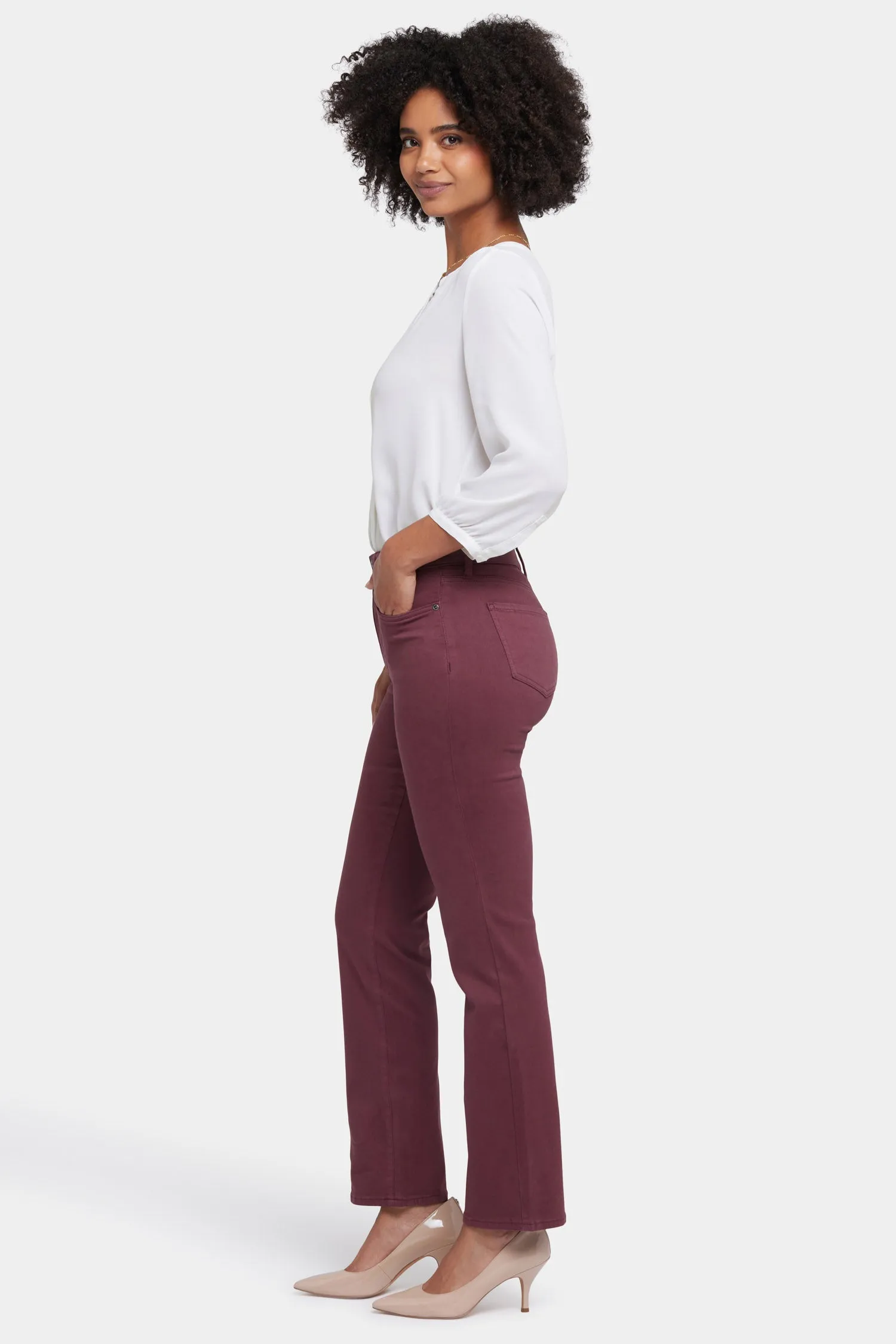 Marilyn Straight Jeans - Dark Cherry