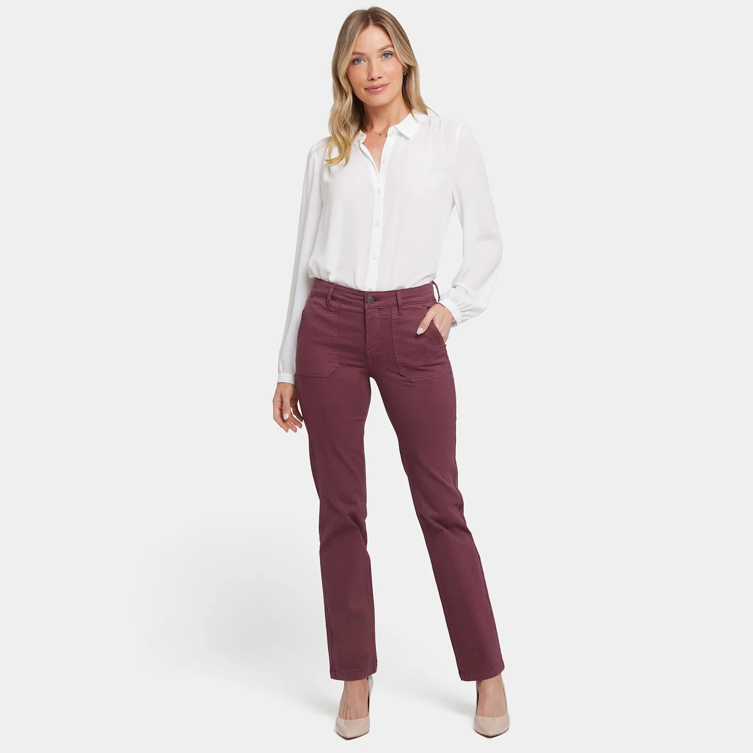 Marilyn Straight Jeans  - Dark Cherry